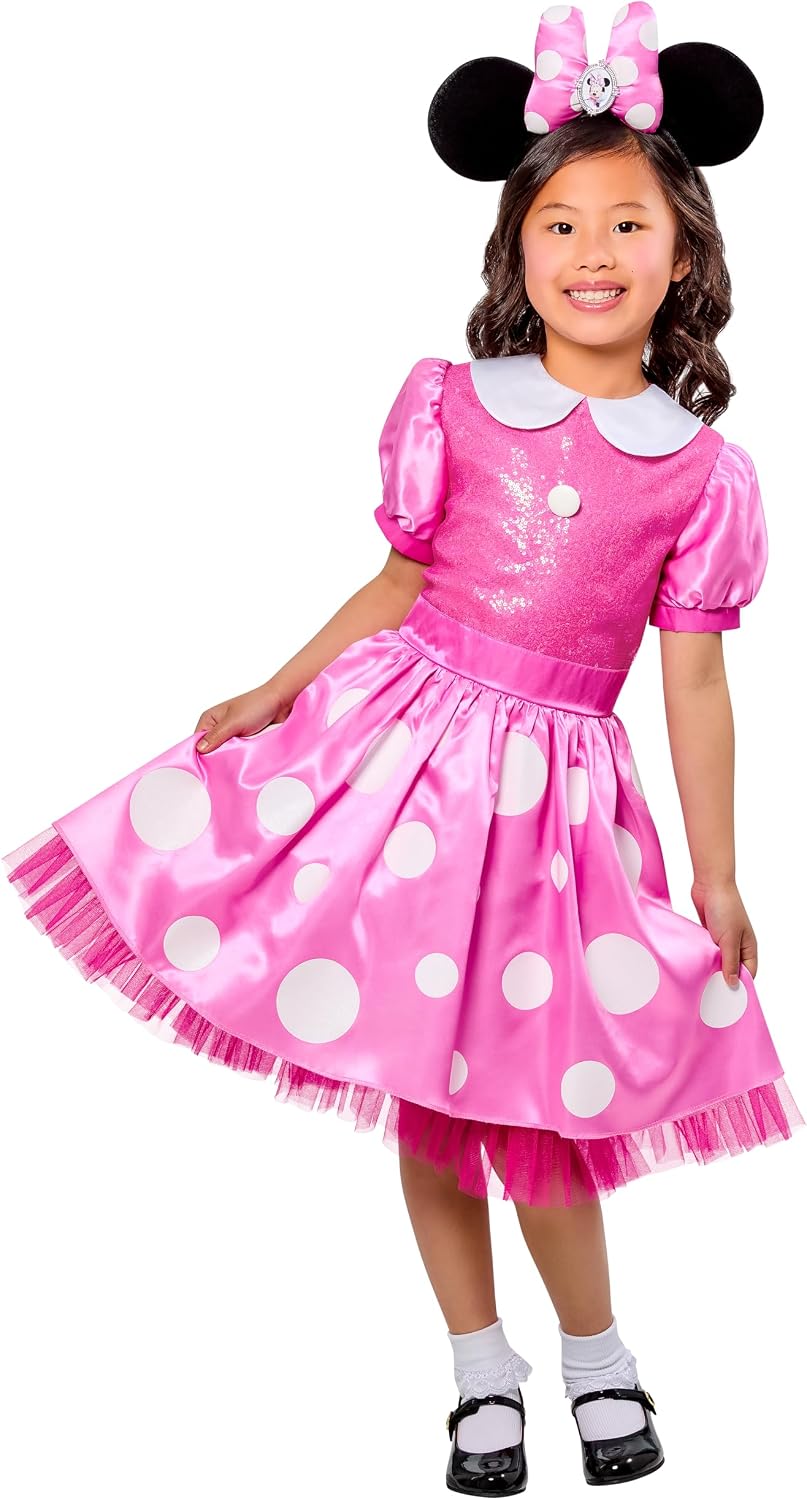 Detalle de Party City AM0072 Minnie Mouse Costume Dress for Kids with Sequin Bodice