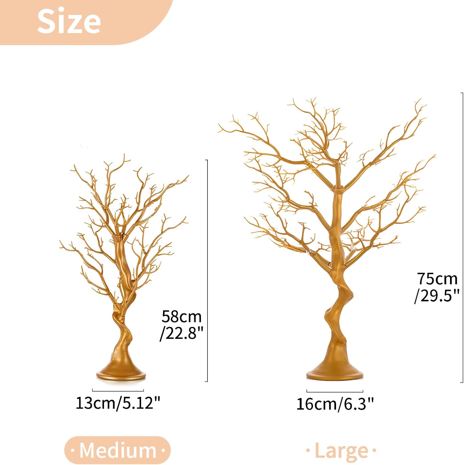 Thumbnail 5 de NUPTIO Arbre brindille Noël doré 58 cm