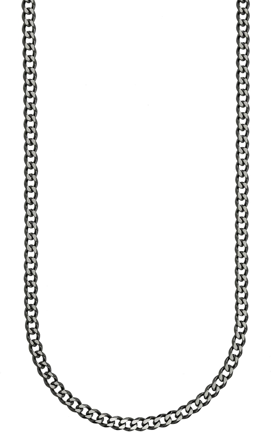 Detalle de 10:10 Collana da Uomo in Acciaio Inox con Catena Cubana Grumetta – Finitura PVD Argento Nero o Blu