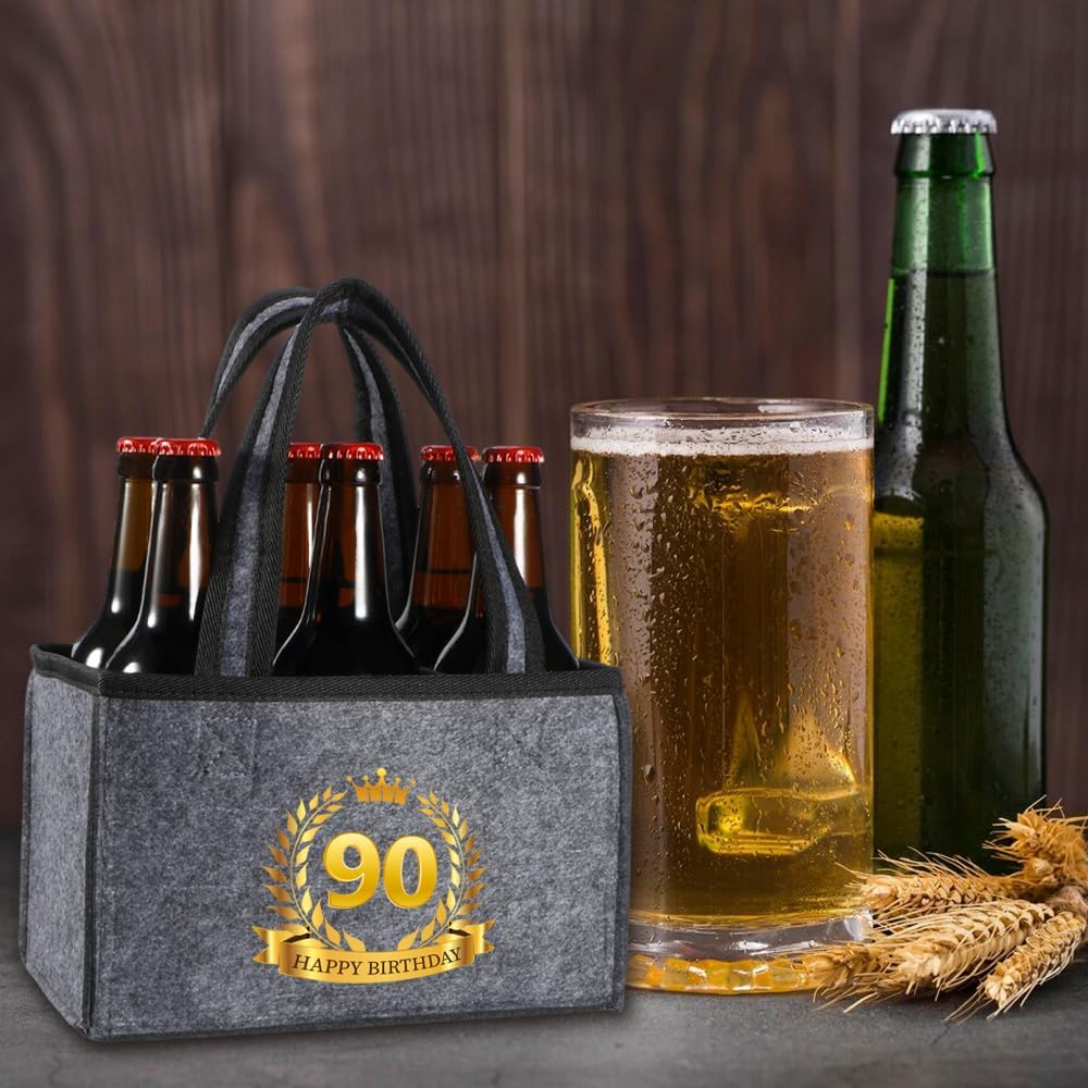 Detalle de Anicy 90th Birthday Gifts Bottle Carrier – 6-Bottle Bag in Grey (UK)