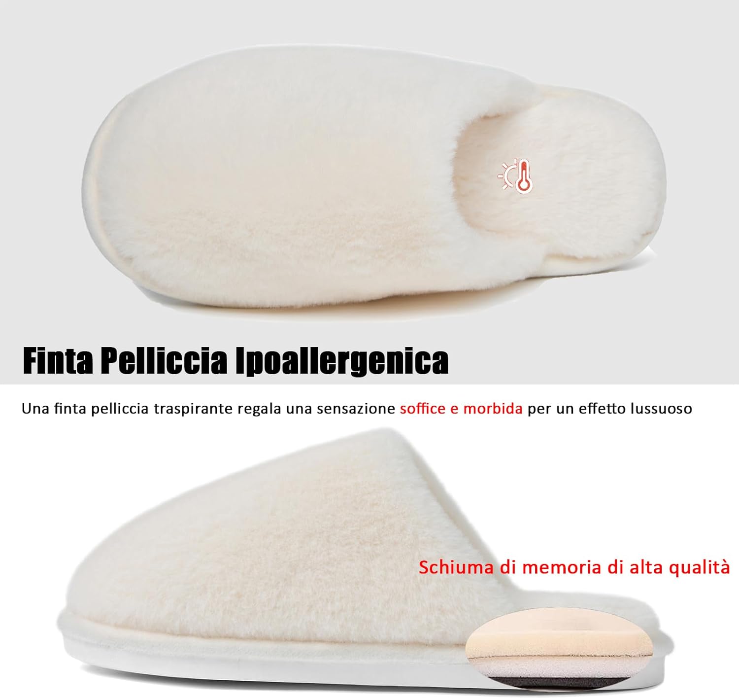 Thumbnail 5 de Coswind Pantofole Invernali Unisex Pelose con Memory Foam e Sola Antiscivolo