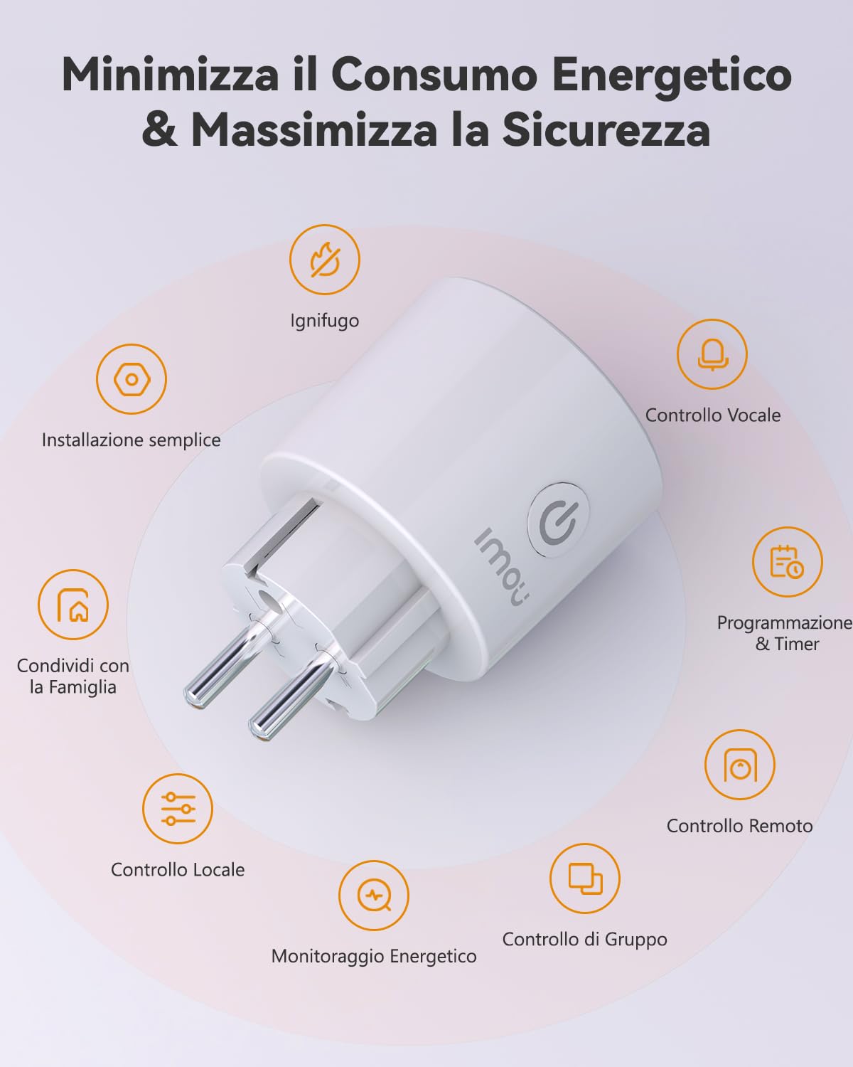 Detalle de Imou CE2P Matter Presa Smart WiFi (2 pezzi): controllo energetico e automazione senza hub