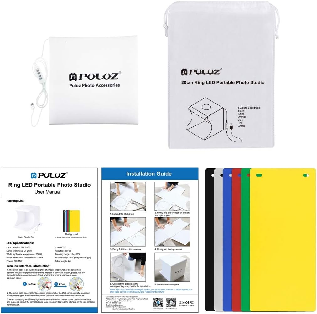 Thumbnail 6 de PULUZ Light Box 9’/23CM Three Colour Temperature Foldable Photo Studio for Small Products