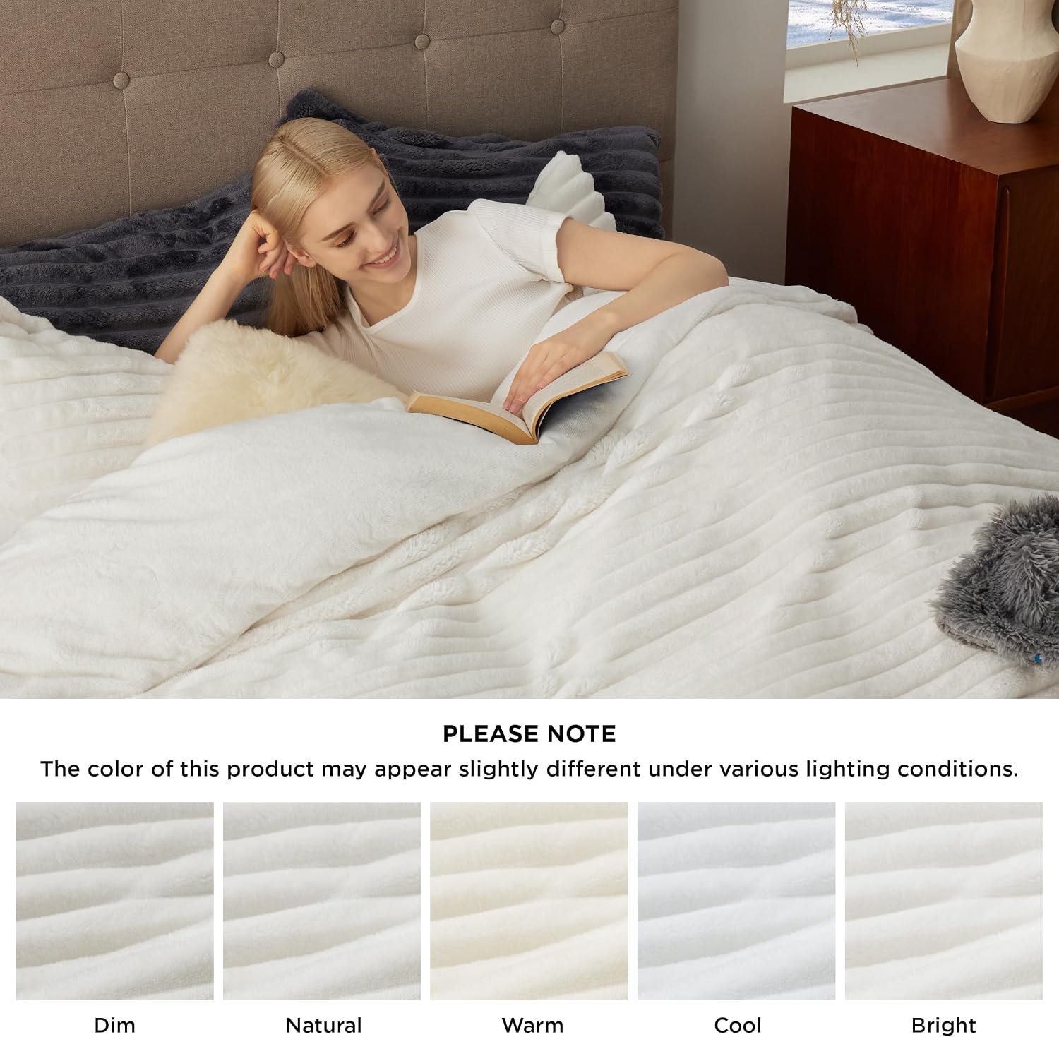 Thumbnail 6 de Bedsure Duvet Cover Set-Drop Needle, Queen Plush Flannel Fleece Set