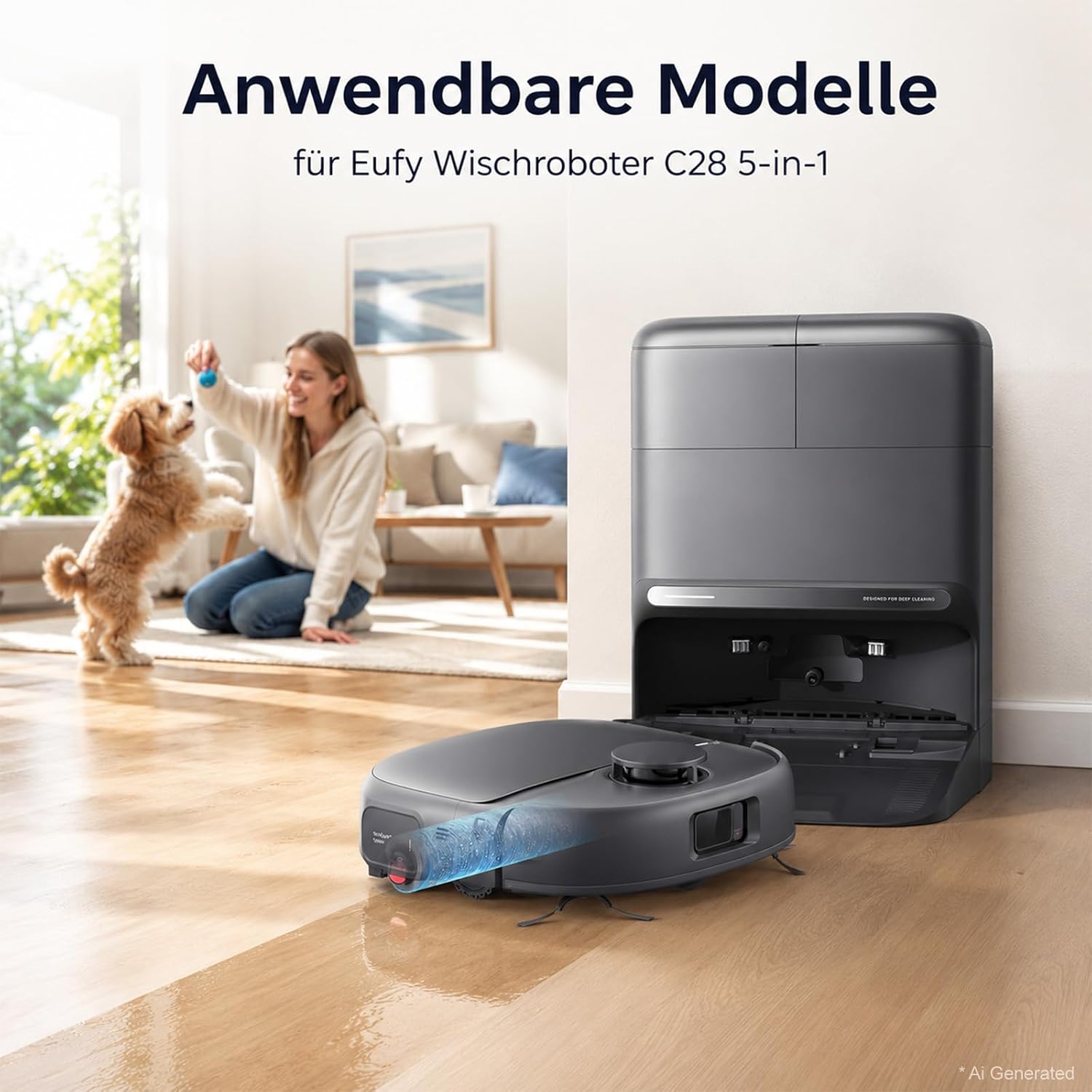 Detalle de Fenkabs C28 accessoireset voor Eufy C28 Omni, 21-delig met borstels en filters
