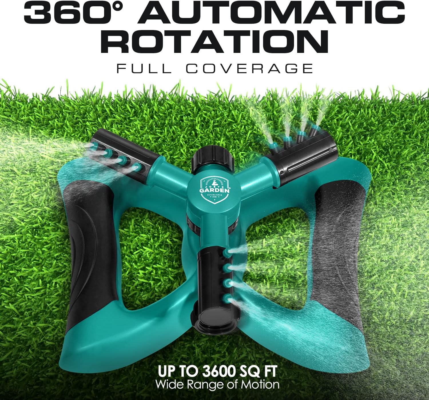 Detalle de Joeys Garden Sprinkler 360° Rotating Lawn Sprinkler with Weighted Base