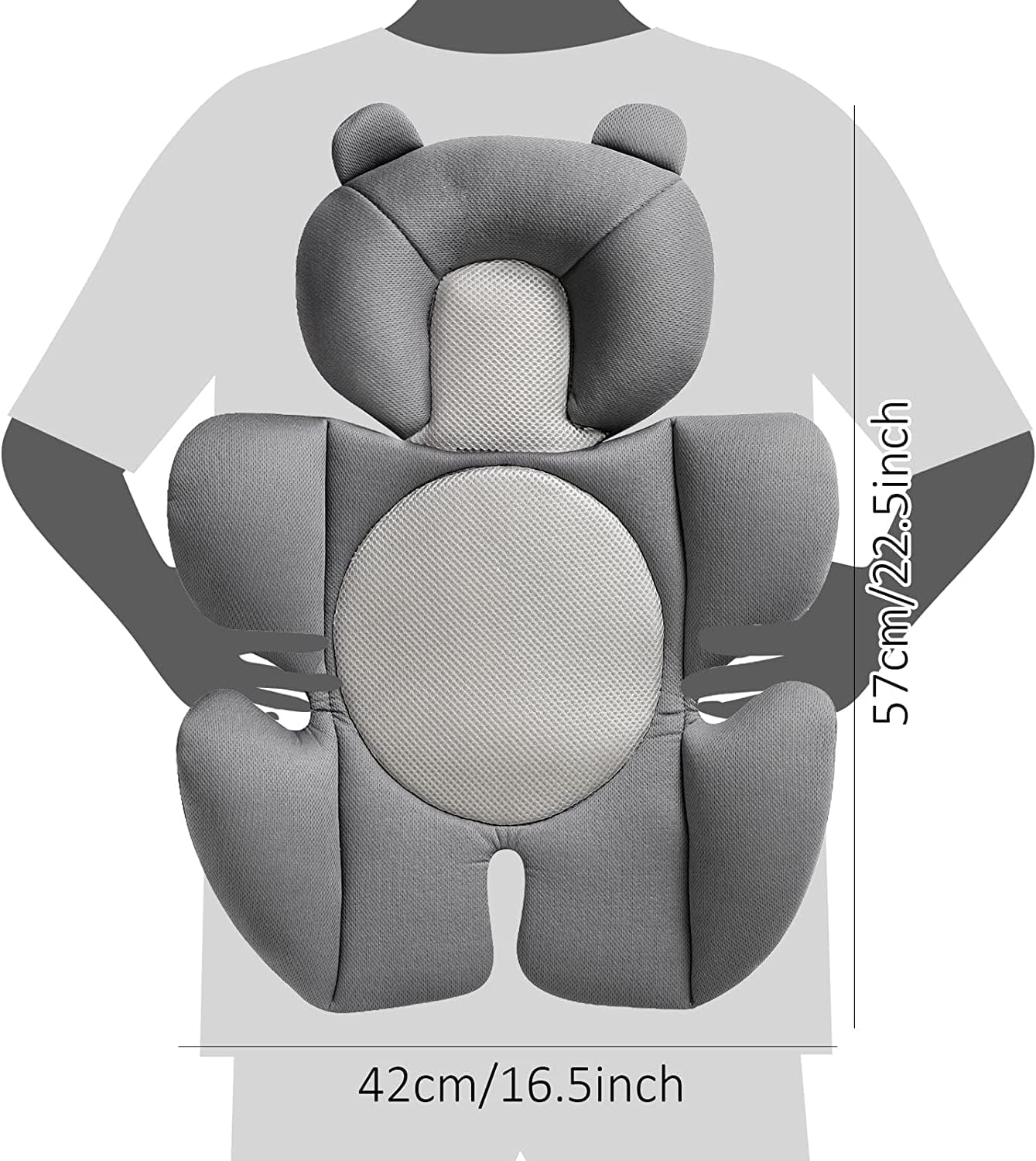 Thumbnail 1 de GanEn Baby Cozy Sleeping Head and Body Support Cushion (Dark Grey) – universal stroller, car seat and high chair support