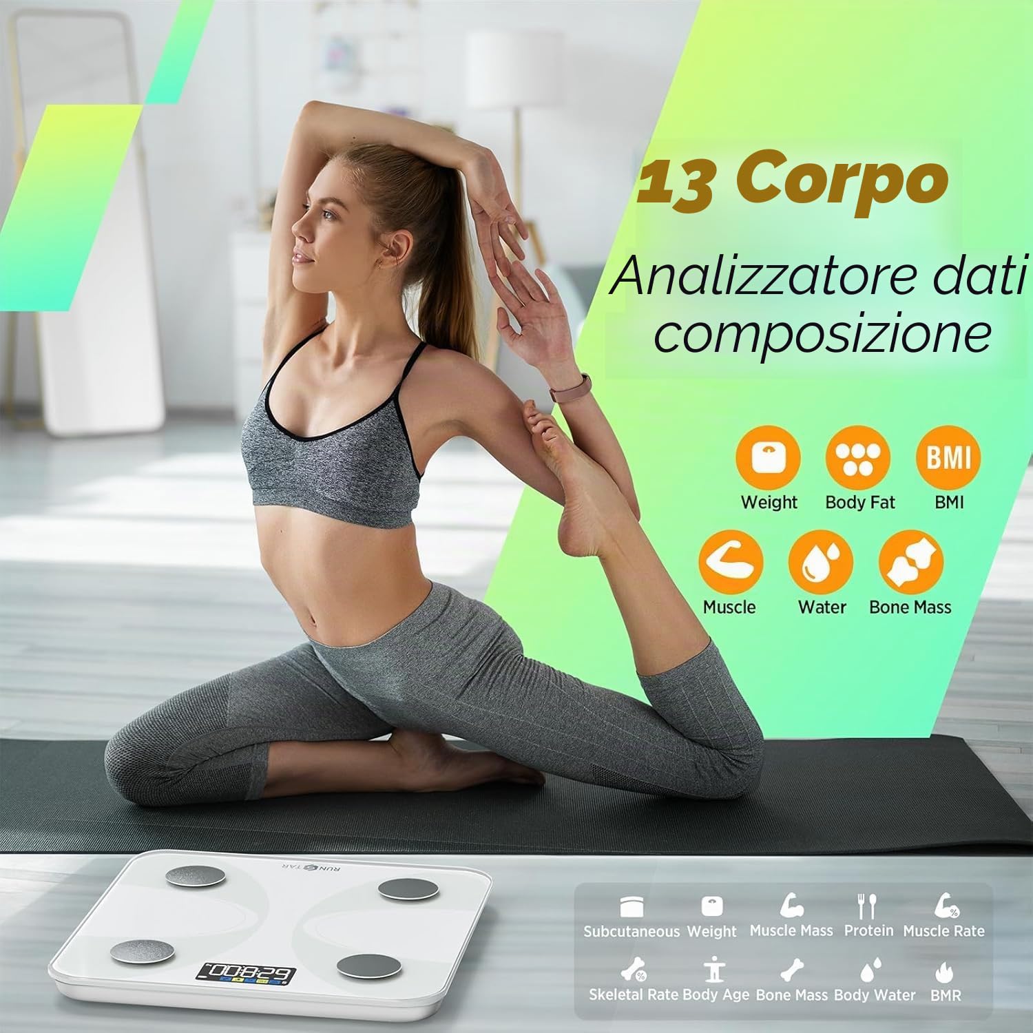 Detalle de RunSTAR Bilancia pesapersone e percentuale grasso: analisi completa per decidere se conviene
