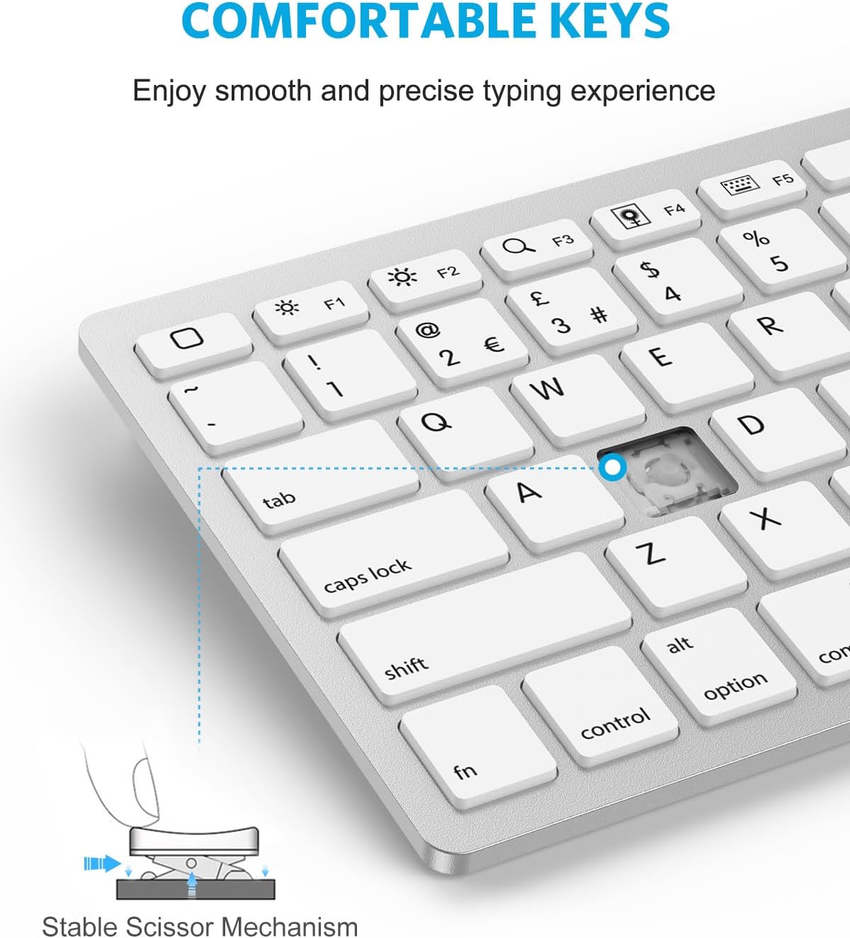 Thumbnail 4 de OMOTON Bluetooth Wireless Keyboard UK QWERTY