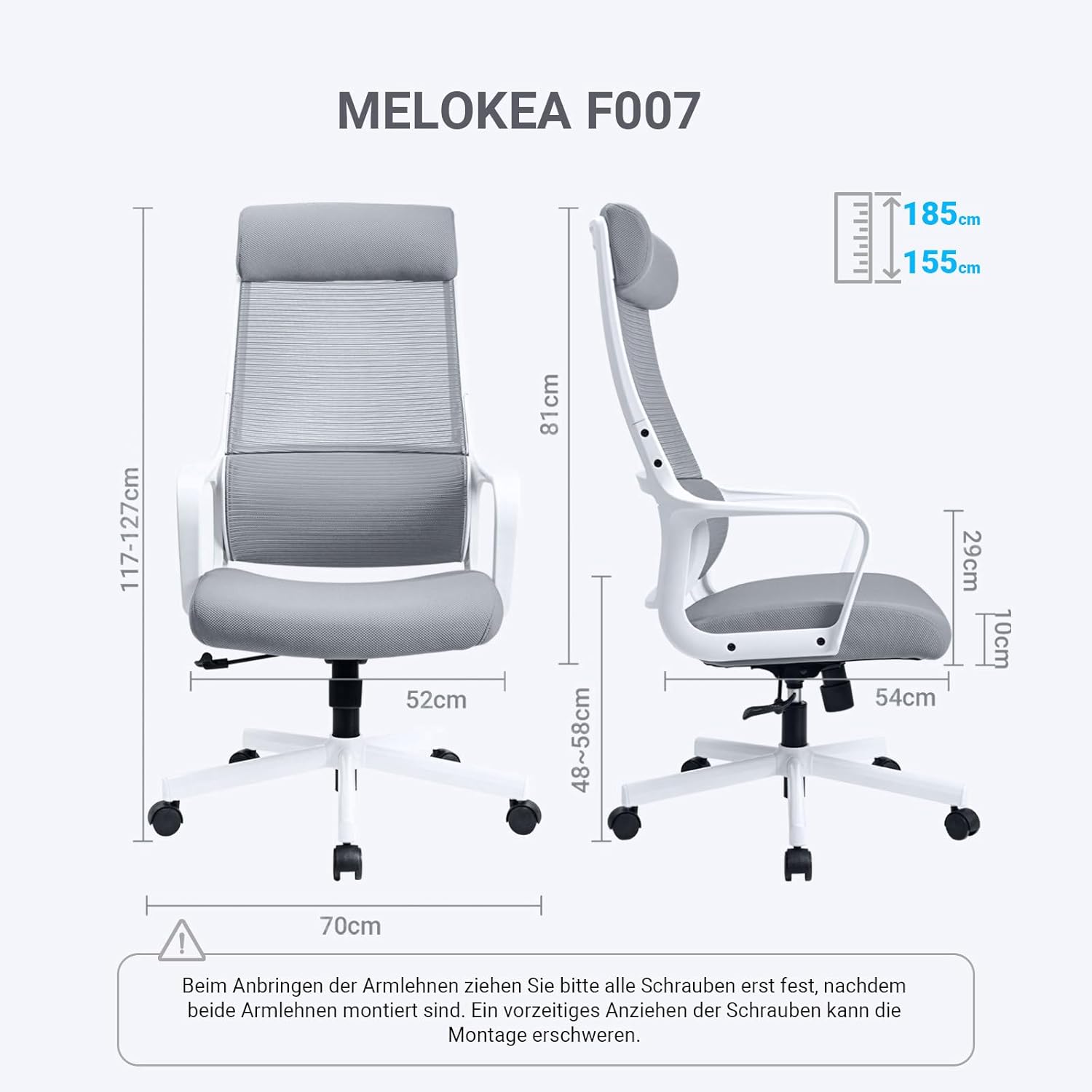 Thumbnail 2 de MELOKEA Bürostuhl Ergonomisch 200 kg 💺