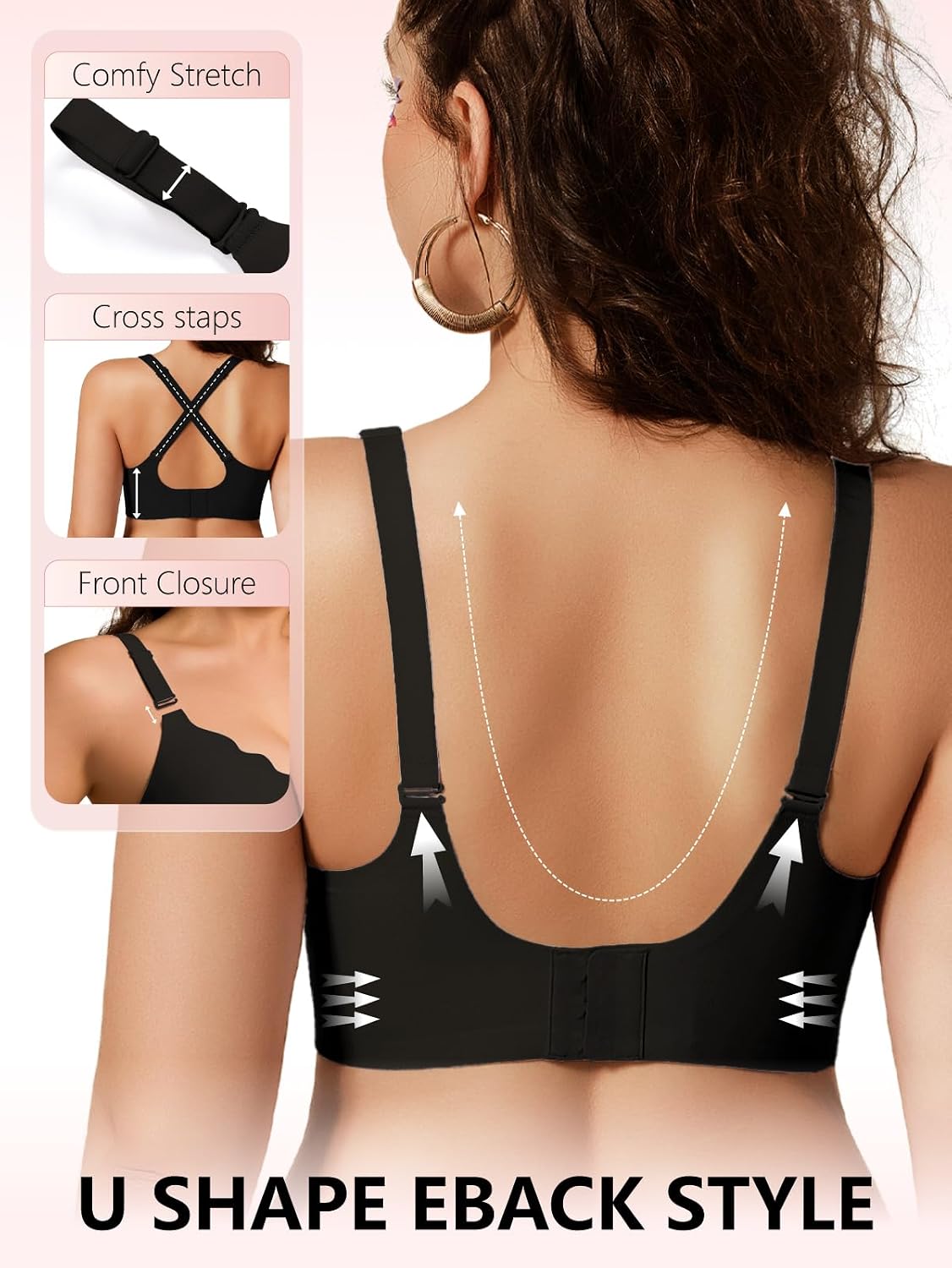 Detalle de COCOMARTS Gel-Poised Seamless Gel Straps Push-Up Bralette for Everyday Comfort