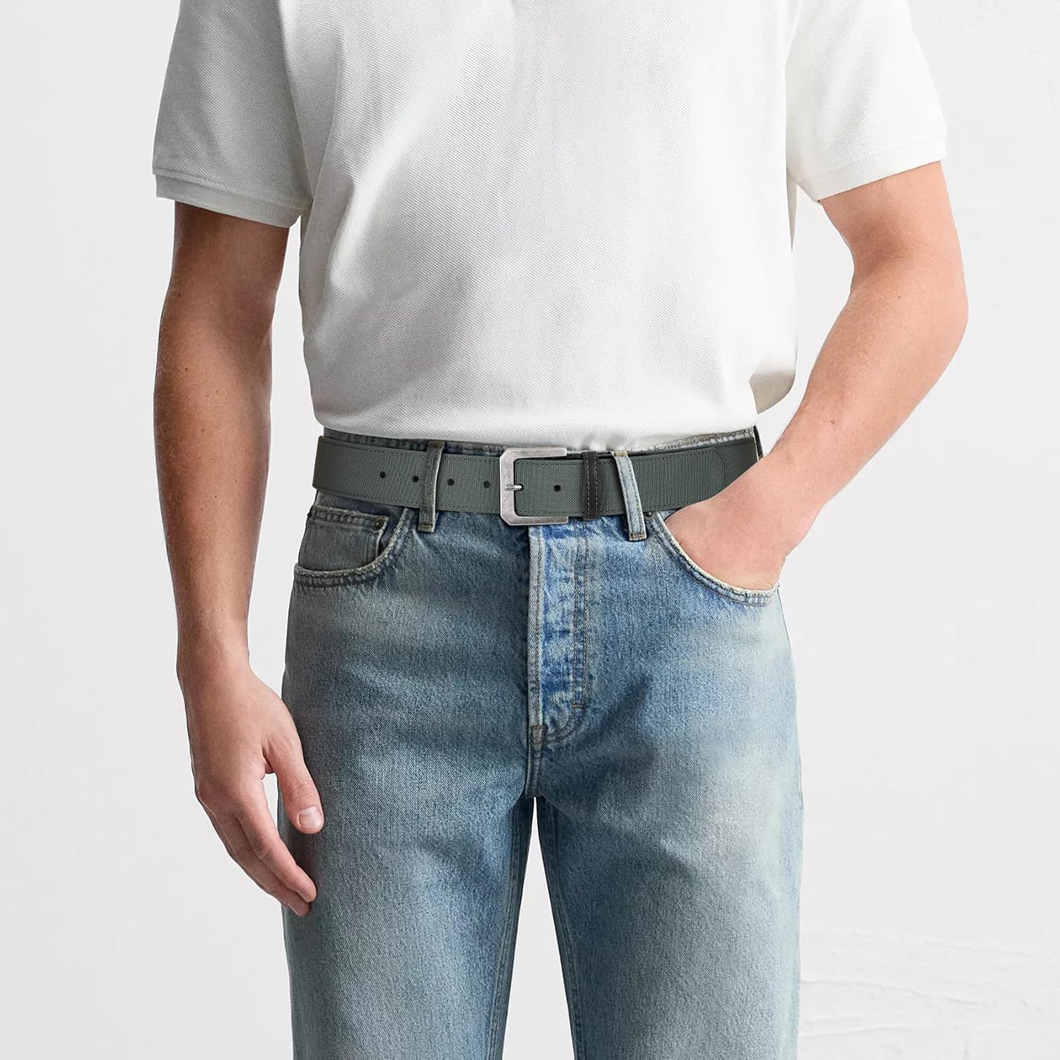Thumbnail 1 de XZQTIVE Men's Tactical Belt: Adjustable Canvas Work Belt with Silver Buckle