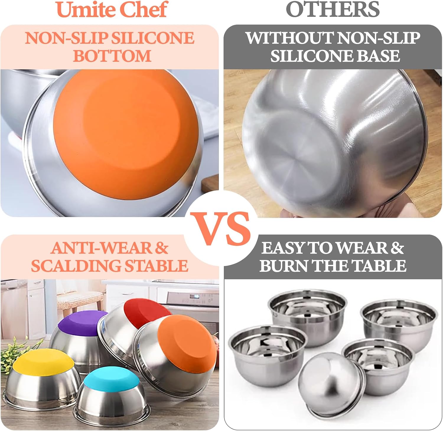 Detalle 2 de Umite Chef Mixing Bowls, 5 qt