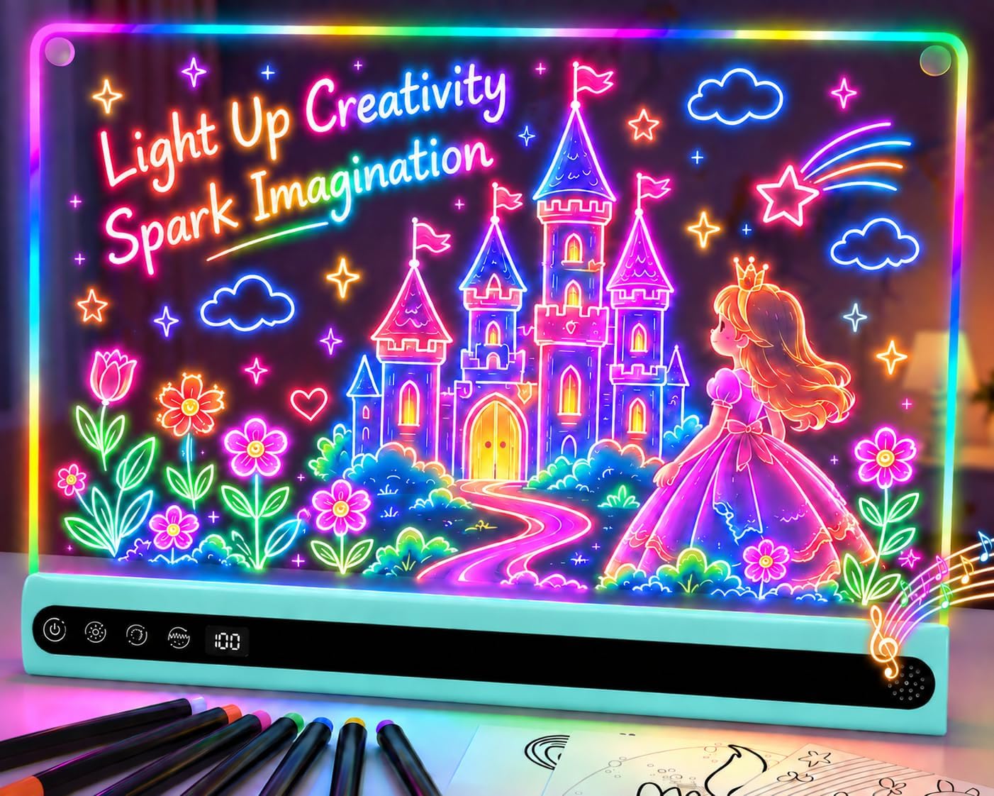 Detalle 2 de Rechargeable LED Drawing Board for Kids, 16-inch