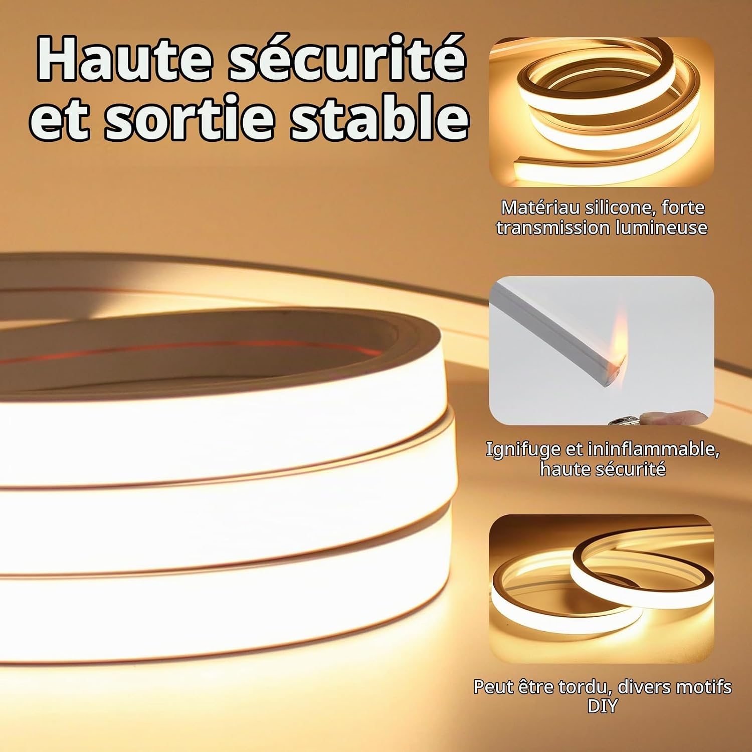 Detalle de SUCIKORIO DL756-5m-3000K ledstrip van siliconen, 5 m, 220-240 V, IP65