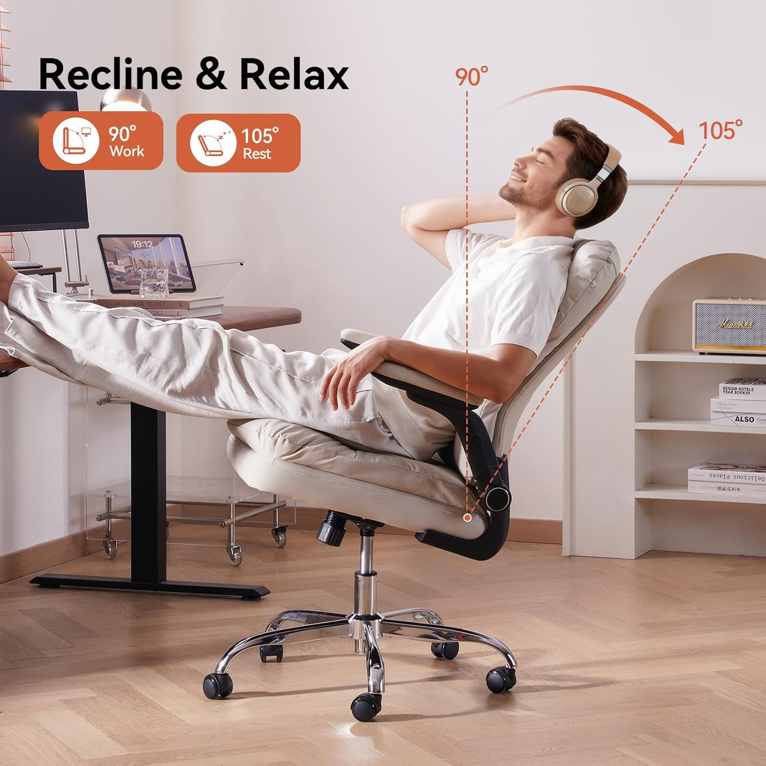 Thumbnail 3 de LEAGOO Office Chair with Lumbar Support – Executive Desk Chair for Home Office