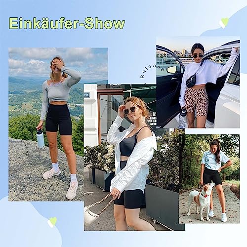 Detalle de TNNZEET Radlerhose Damen Hochtaillierte Kurze Sporthose – Sommer Shorts
