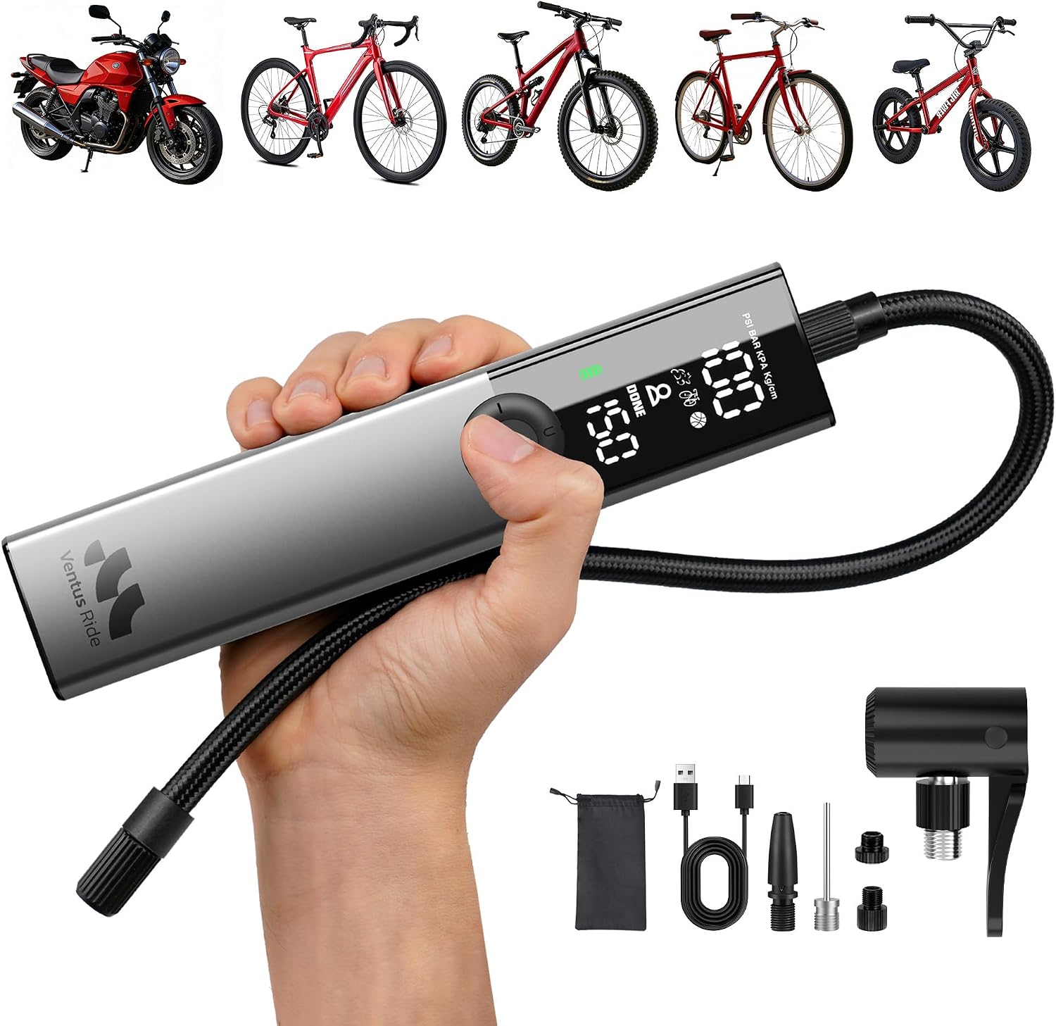 Detalle de Woowind Ventus Ride 150 PSI bike pump