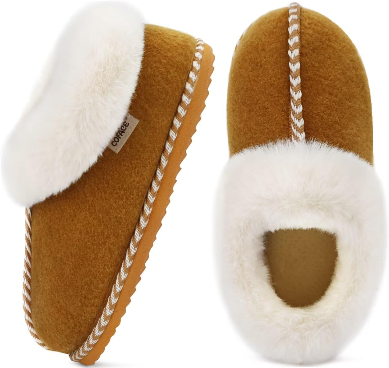 Detalle de COFACE Women Slippers: Fuzzy Cloud Memory Foam Bootie for Indoor and Outdoor Use (Size 5–9)