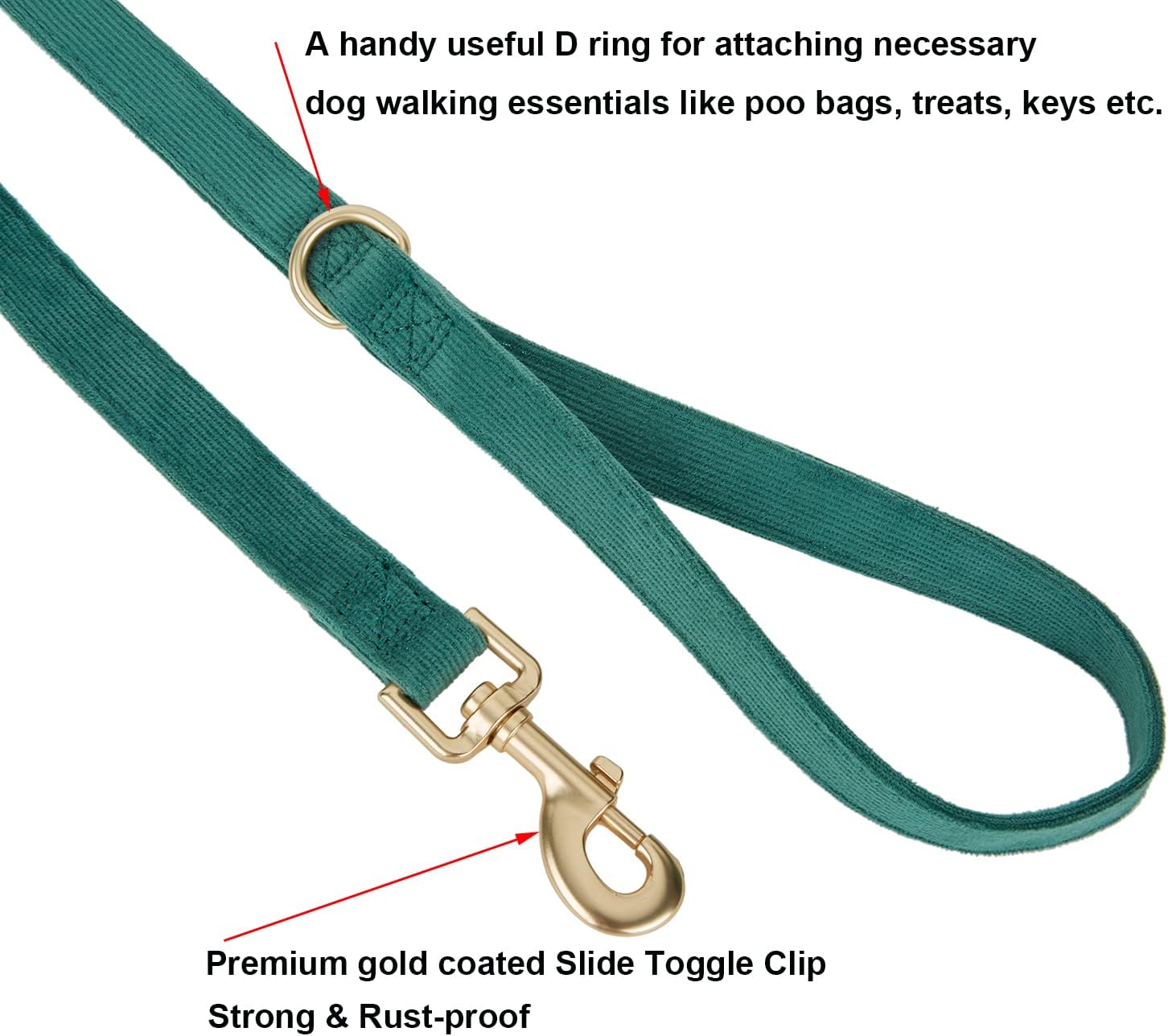 Thumbnail 4 de YUDOTE Dog Collar and Lead Set (Small) in soft corduroy with matching leash, Green