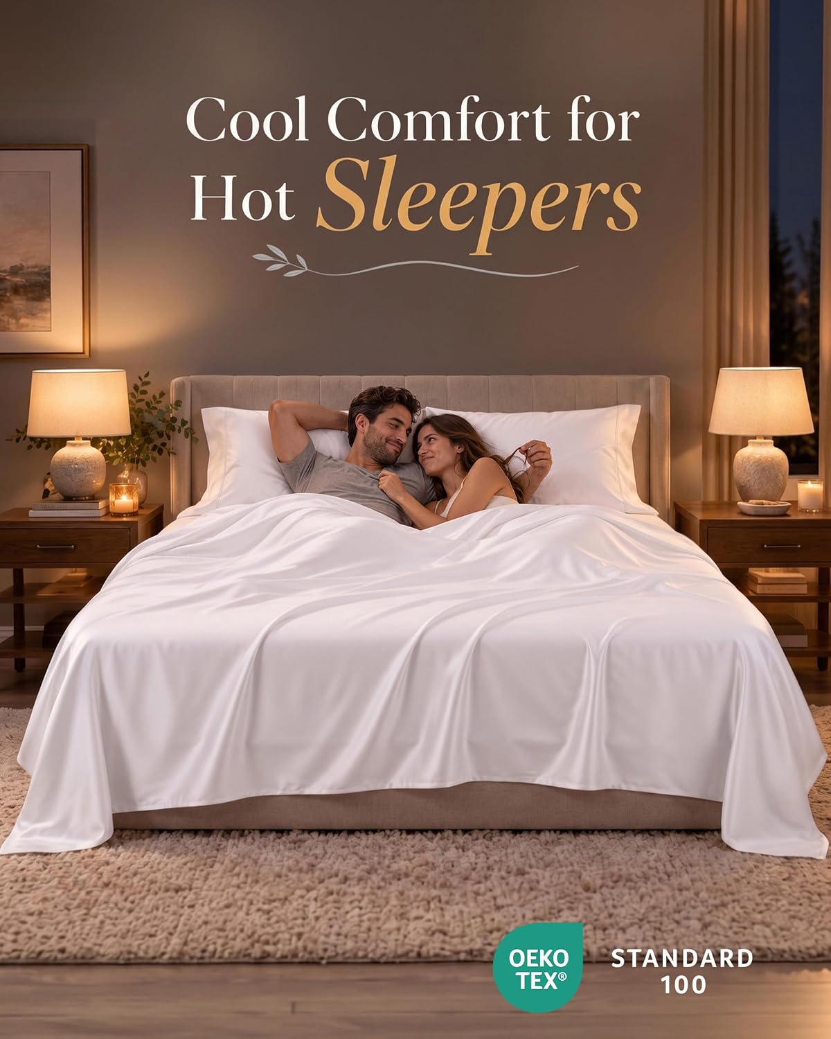 Thumbnail 5 de Lane Linen Cotton Queen Sheet Set, 450 Thread Count