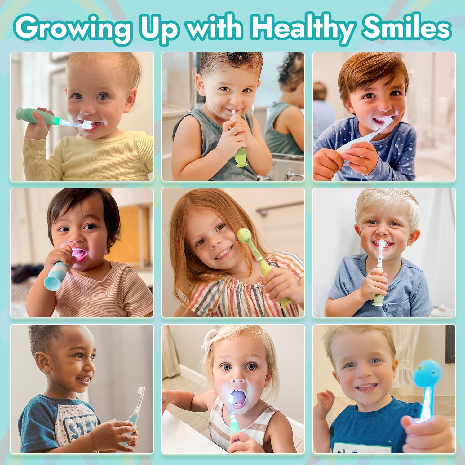 Thumbnail 6 de Papablic Papablic49A Toddler Sonic Toothbrush with Dino Cover and LED Timer
