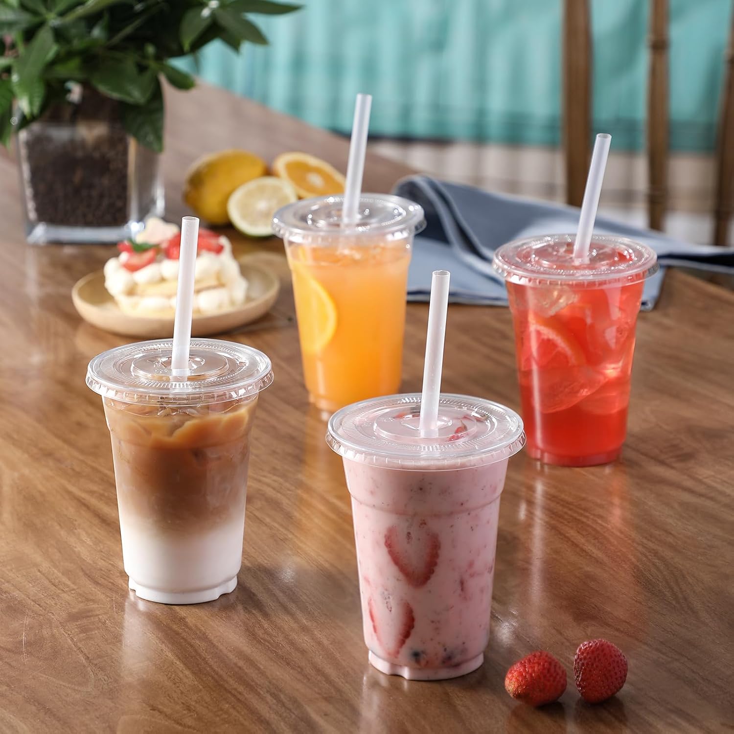 Thumbnail 5 de VITEVER 16oz Clear Plastic Cups with Lids and Straws 🥤
