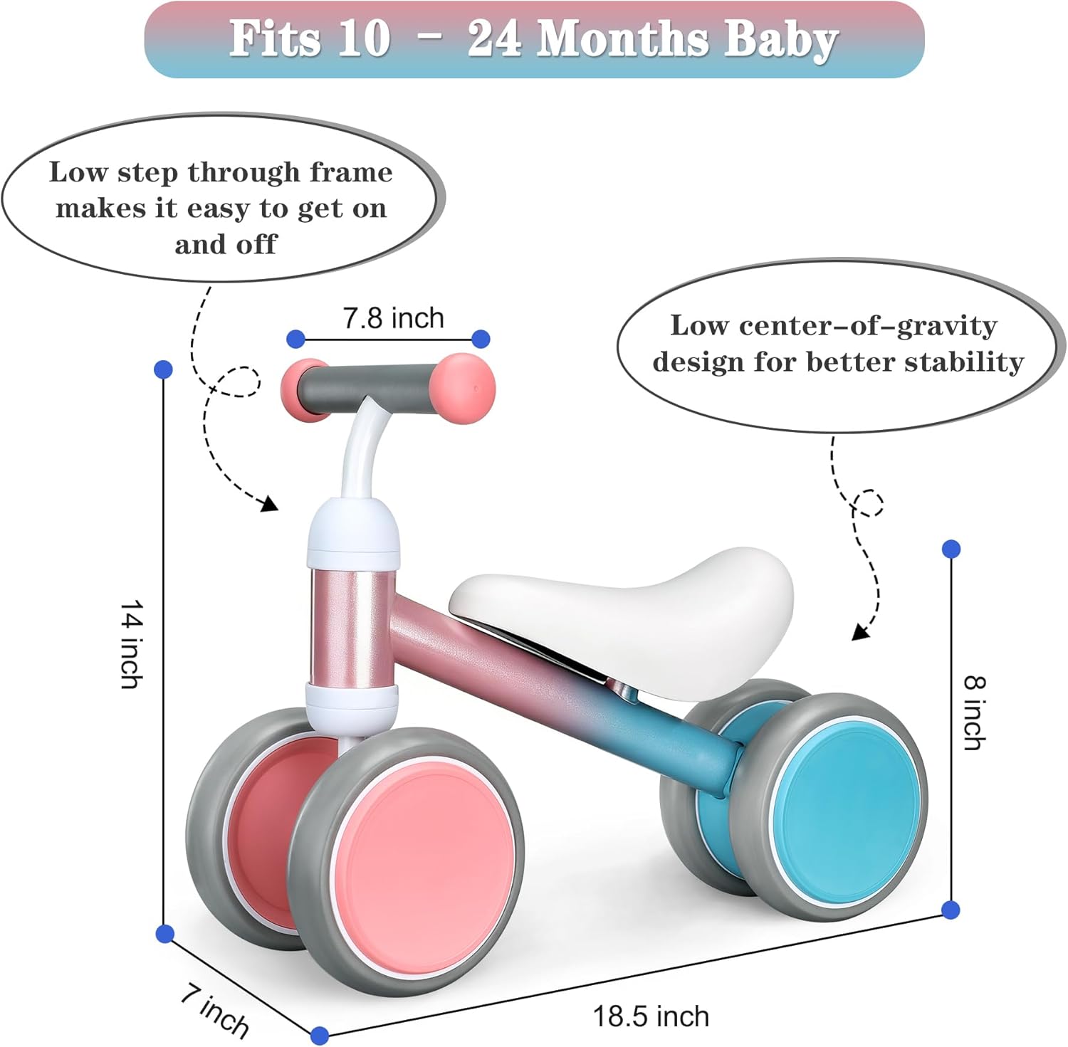 Thumbnail 2 de VITONIS Bicicletta Senza Pedali per 1-2 Anni – Baby Walkers, regalo per bambini
