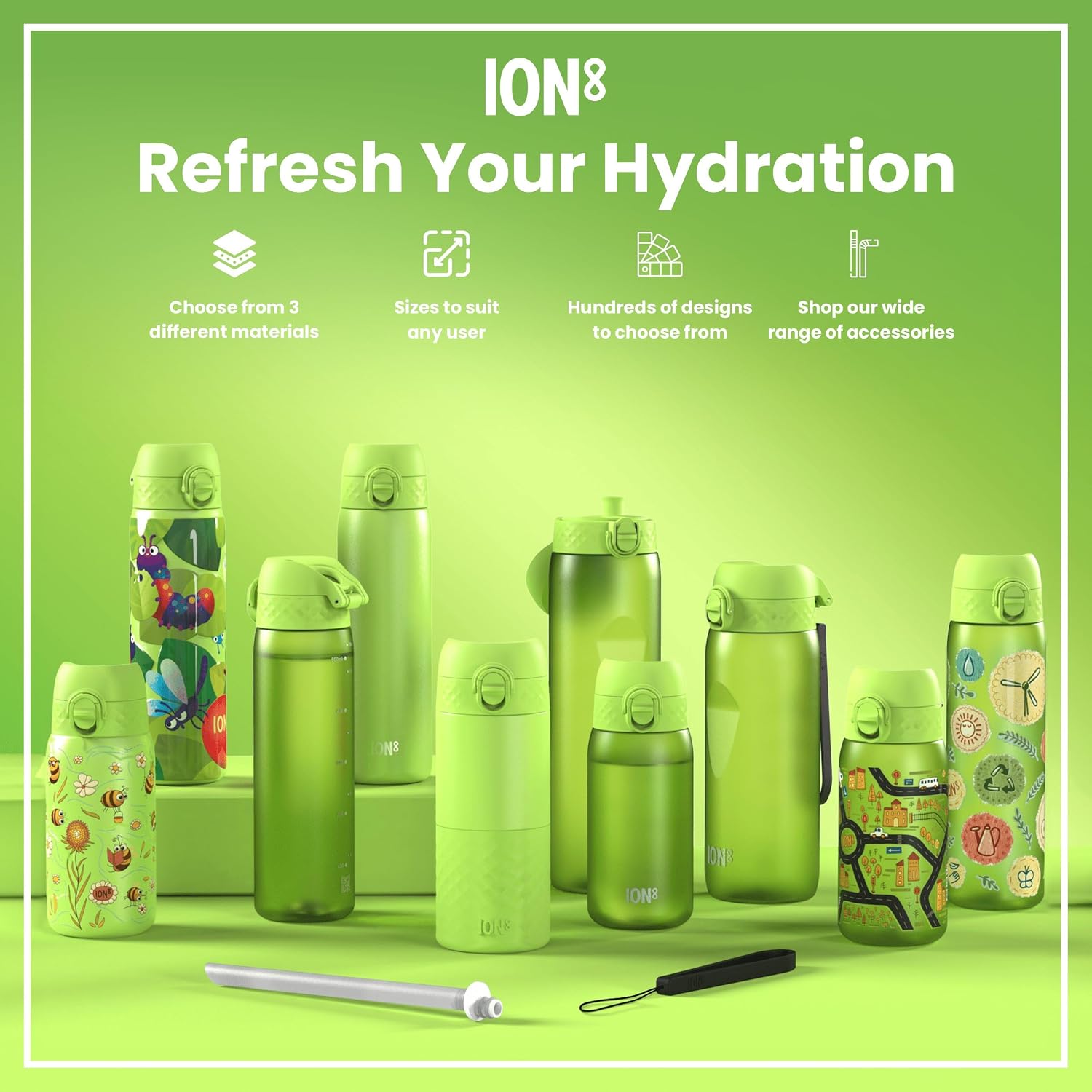 Thumbnail 6 de Ion8 Lightweight Steel Water Bottle, 600 ml/20 oz – Non-Insulated, Leak Proof & Dishwasher Safe