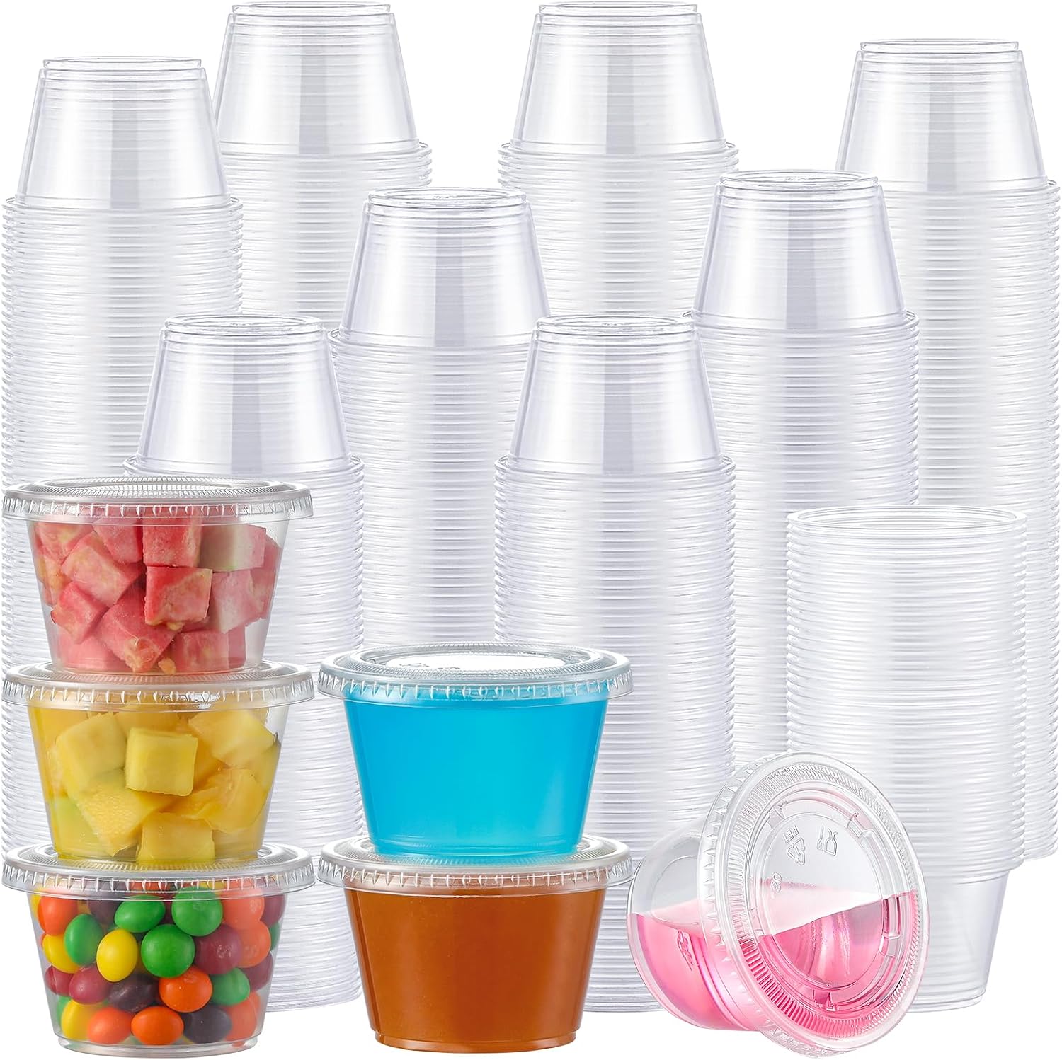Detalle de AOZITA 4 oz Portion Cups with Lids, 400 Count, BPA-Free Plastic
