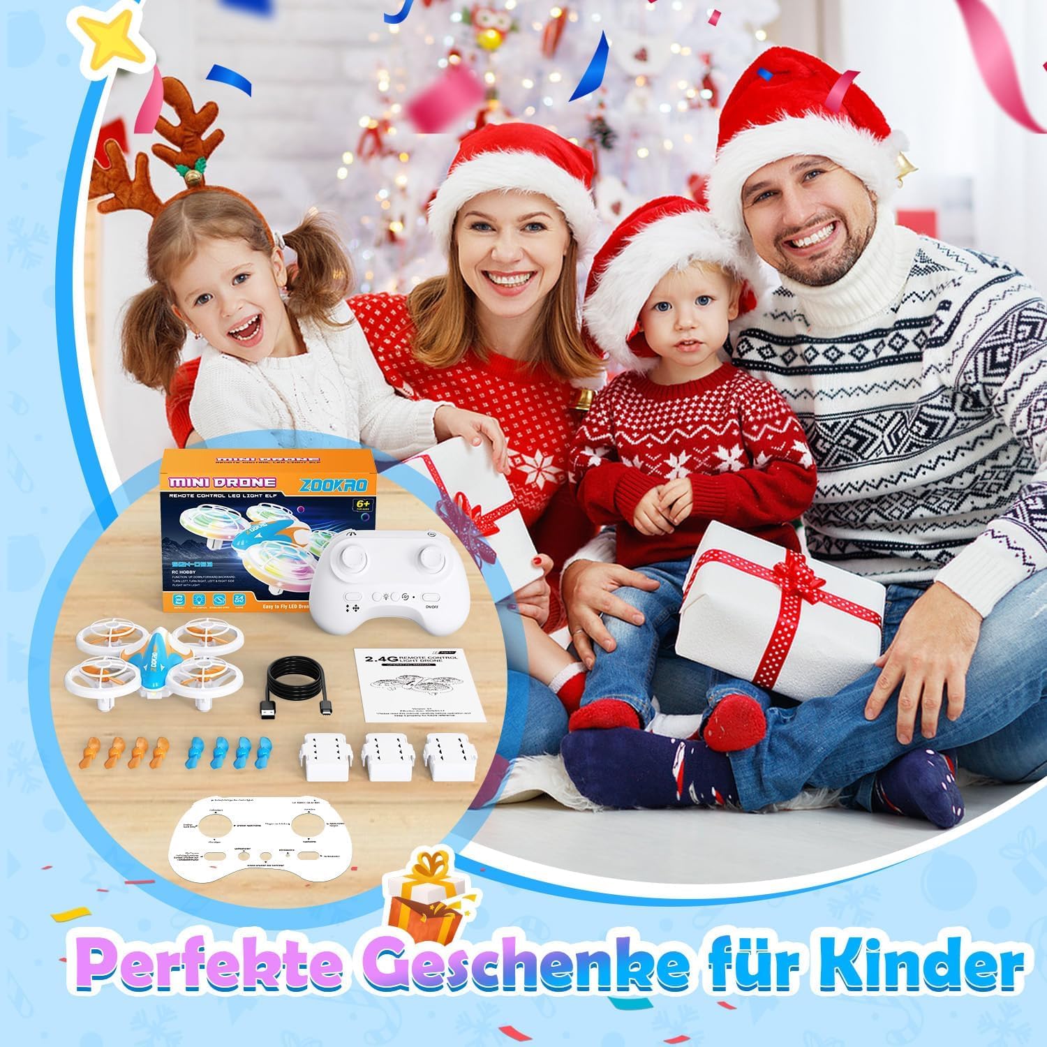 Thumbnail 6 de Zookao Mini Drohne für Kinder ab 6 Jahren mit LED-Lichtern und 360°-Flips