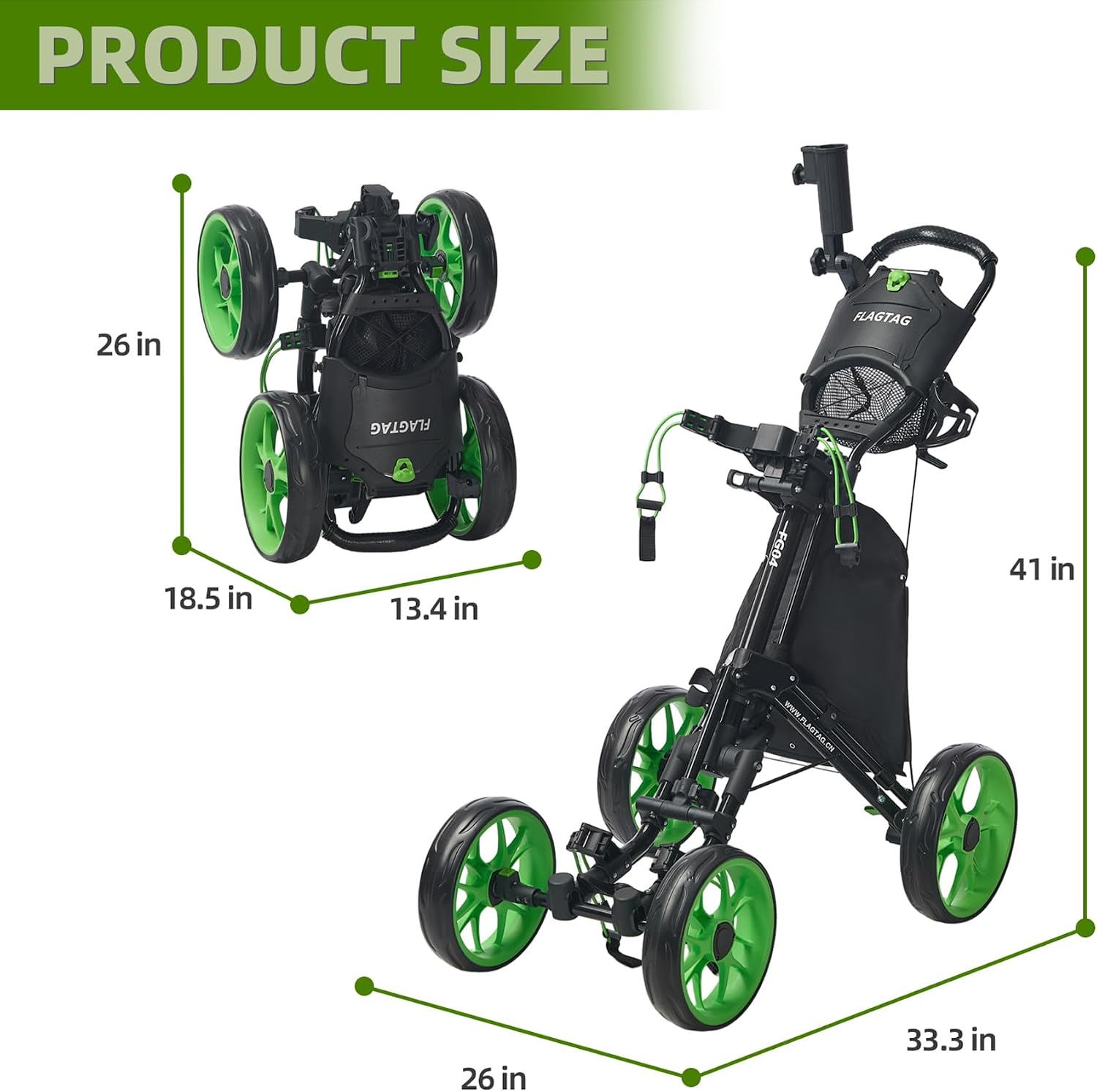 Thumbnail 1 de FlagTAG 4-Wheel Golf Push Cart