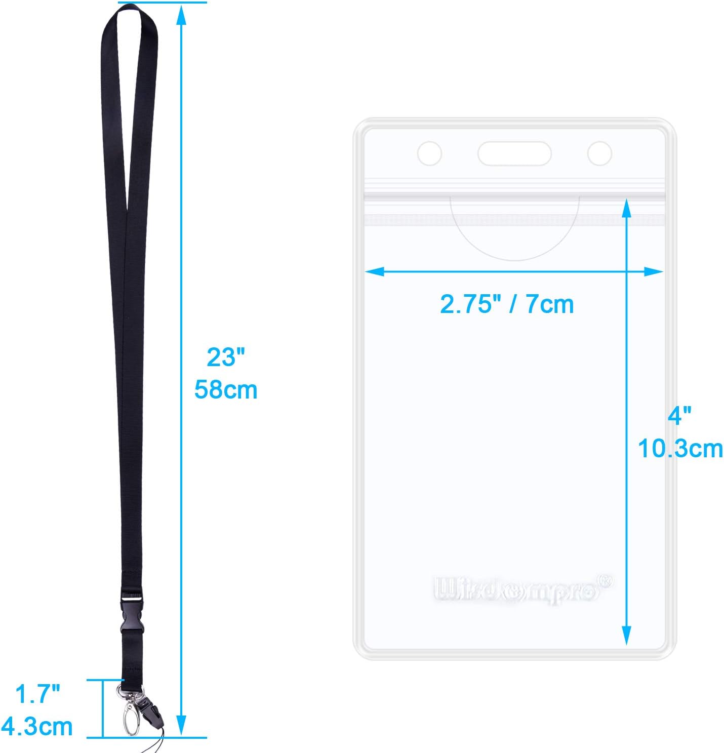 Thumbnail 4 de Wisdompro 2 Sets Cruise Lanyard with Card Holder – Detachable Neck Strap, Black/Blue