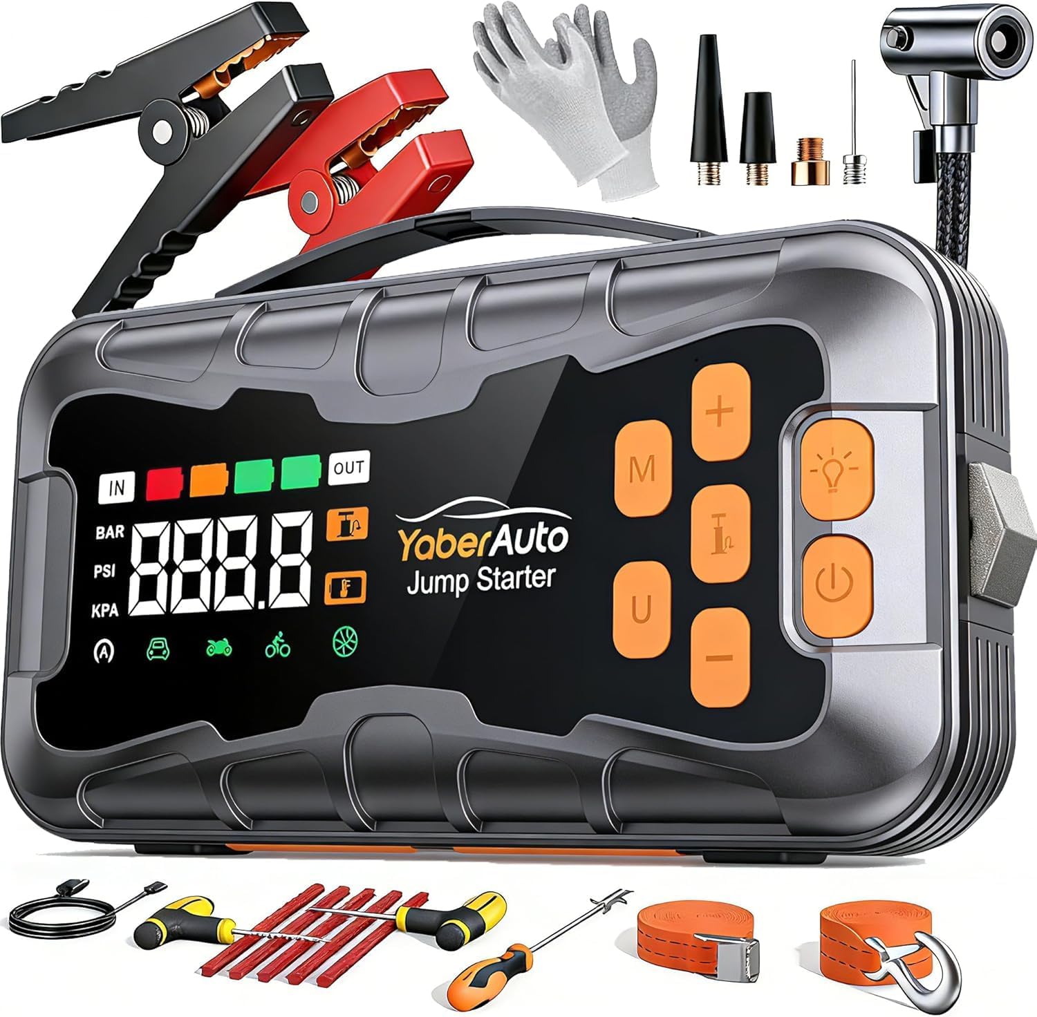 Detalle de YaberAuto AP03 27000mAh 7000A Jump Starter