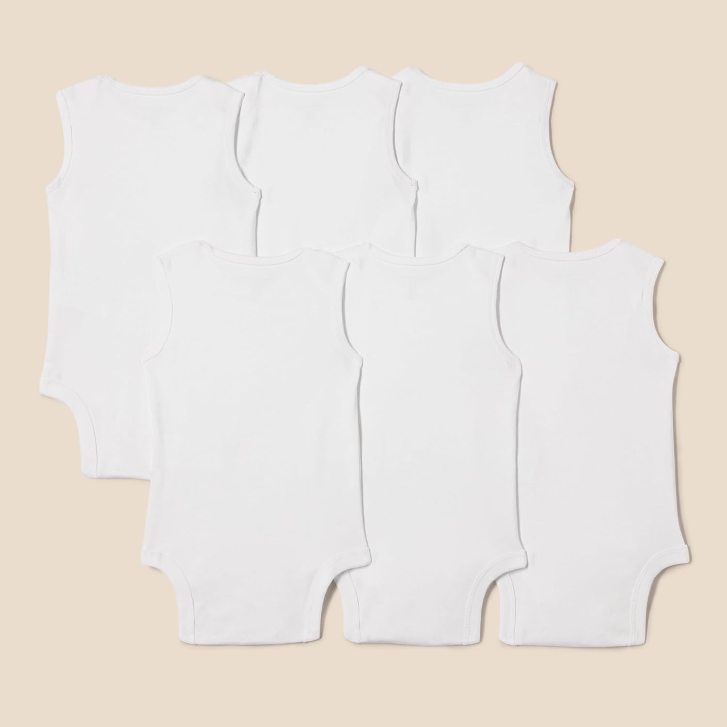 Thumbnail 1 de Amazon Essentials Unisex Babies' Sleeveless Cotton Rib Bodysuits, Pack of 6