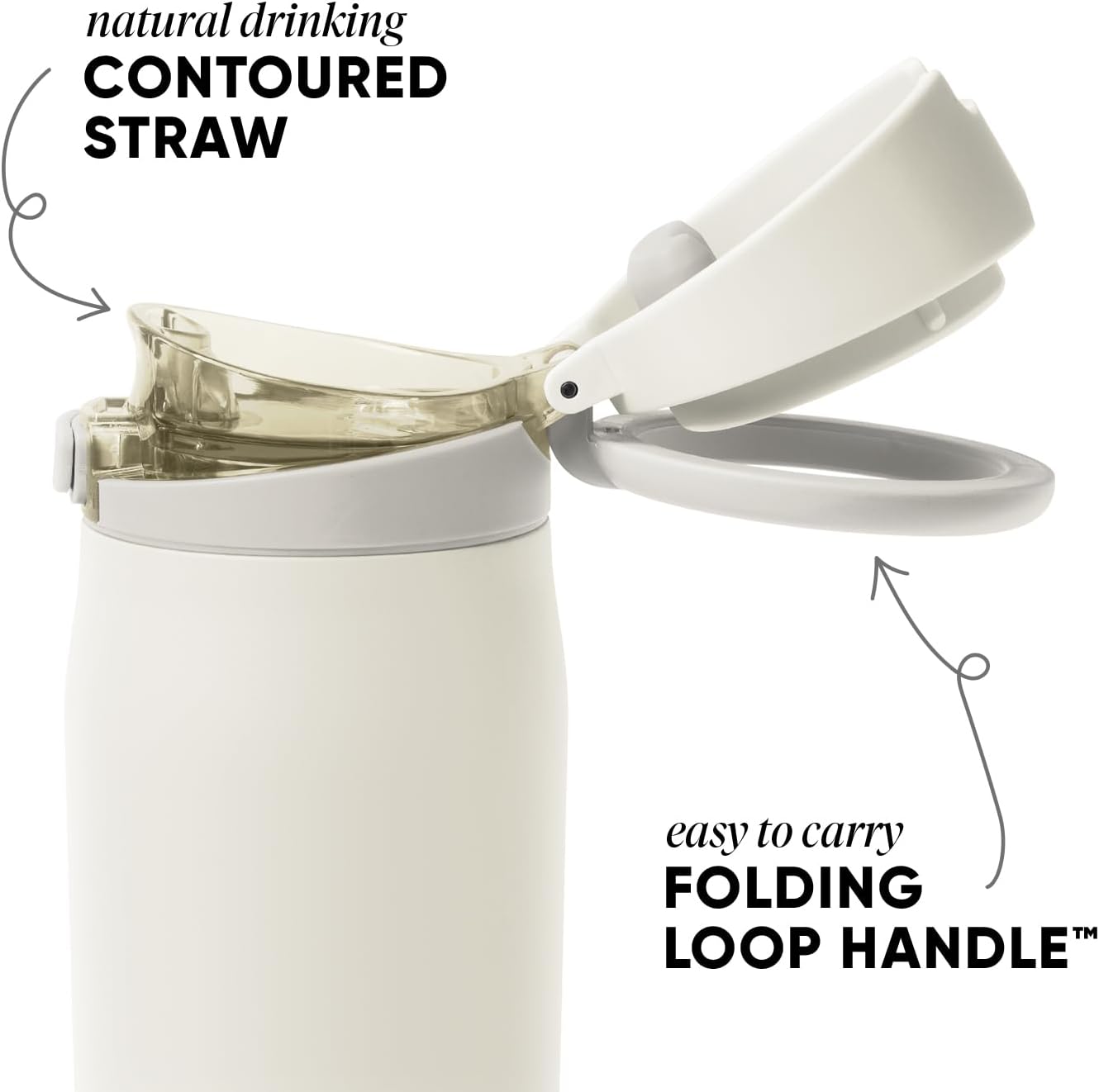 Thumbnail 1 de Simple Modern Mesa Loop 30oz Water Bottle with Covered Straw and Handle (Cashew)