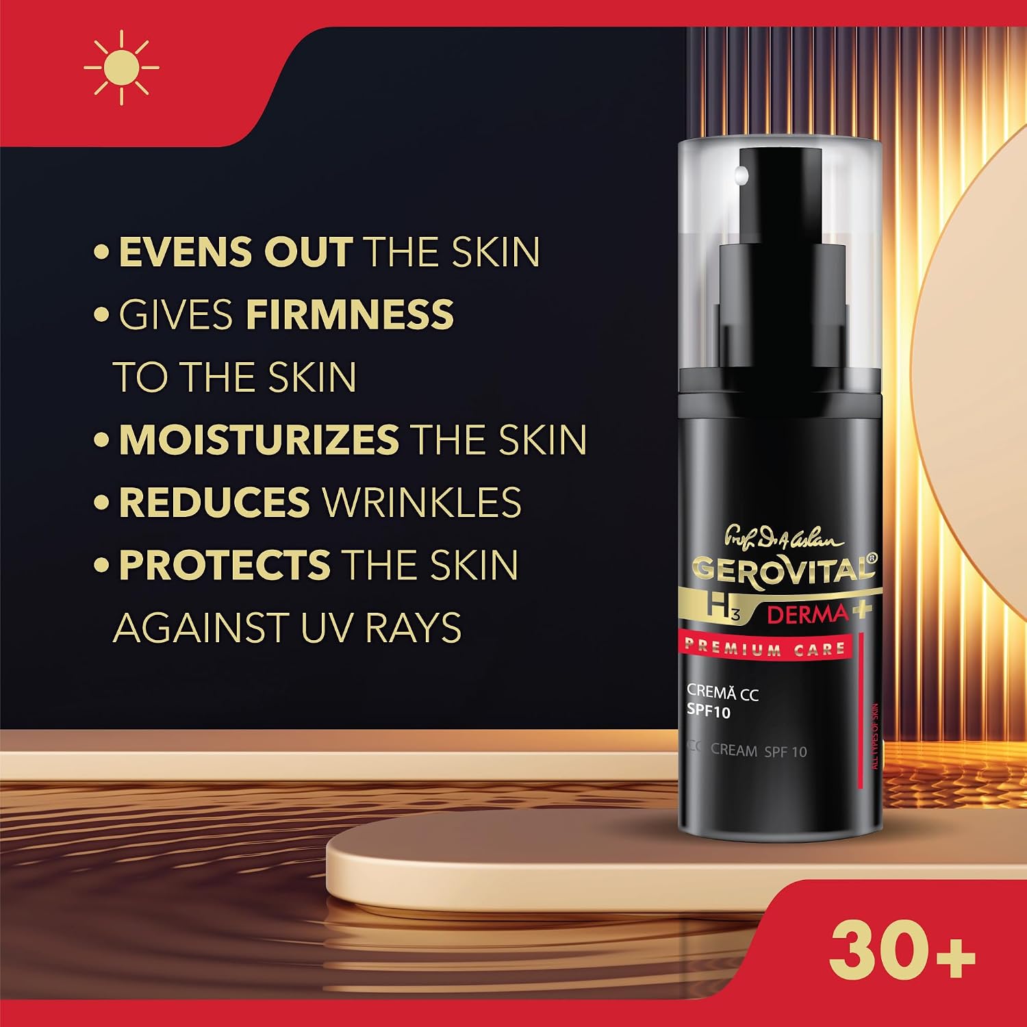 Thumbnail 5 de CC Creme Gesicht LSF 10 mit anpassbarem Farbton – 30 ml, Gerovital H3 Derma+ Premium Care