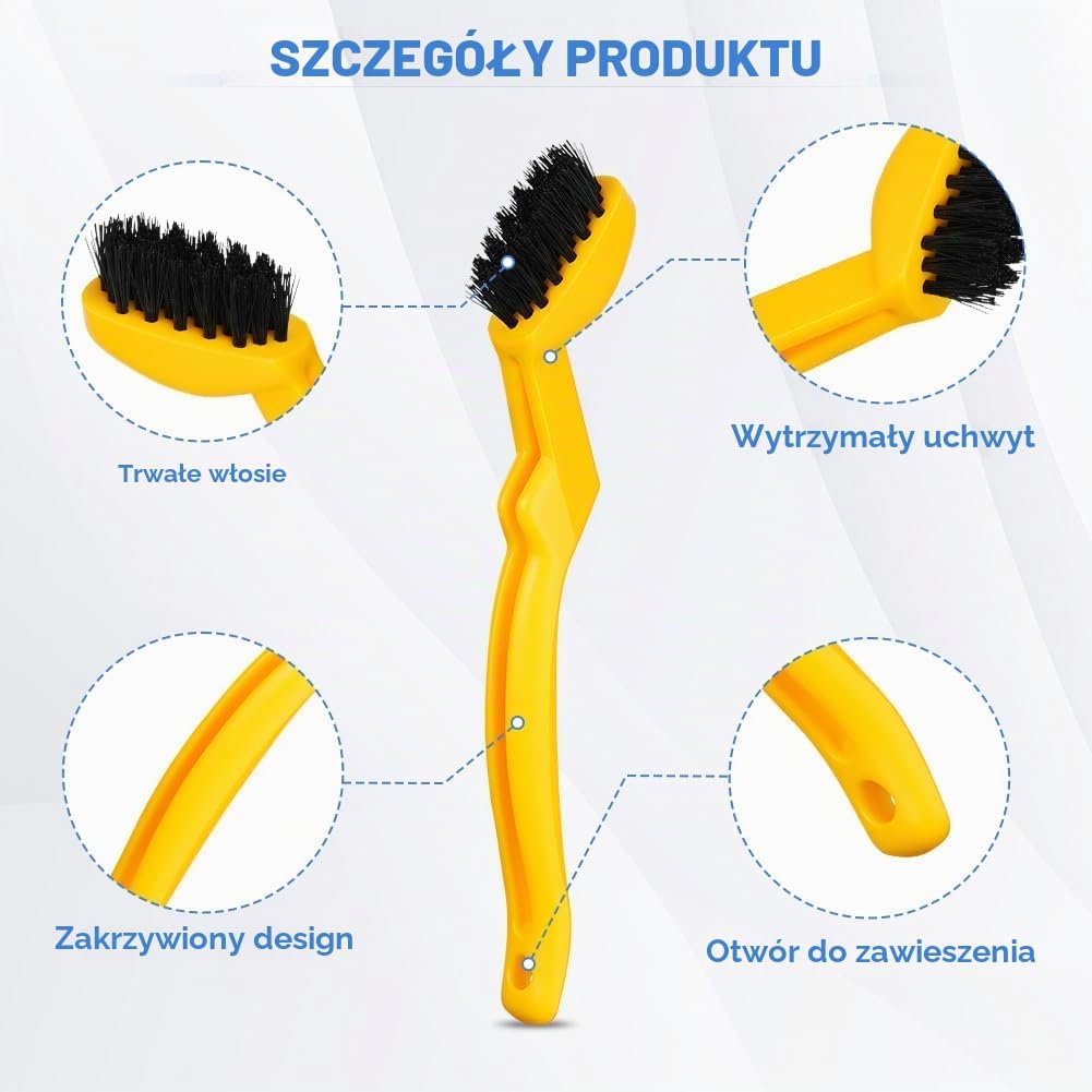 Detalle de AUAUY zestaw szczotek do fug, 4 sztuki, włosie w kształcie V i małe szczotki