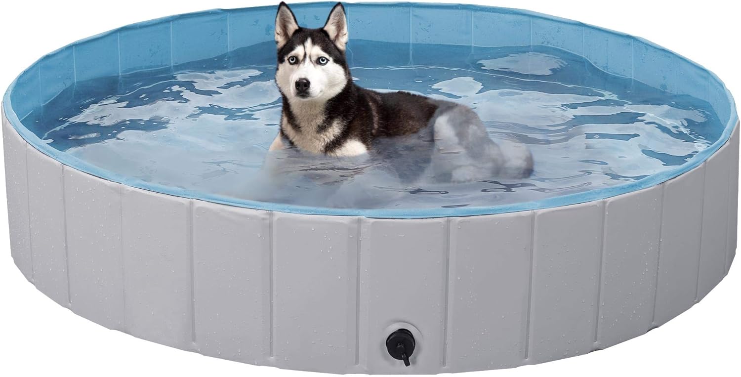 Detalle de Yaheetech Piscine Chien Pliable 160 x 30 cm – Bassin de baignade portable pour chien et chat