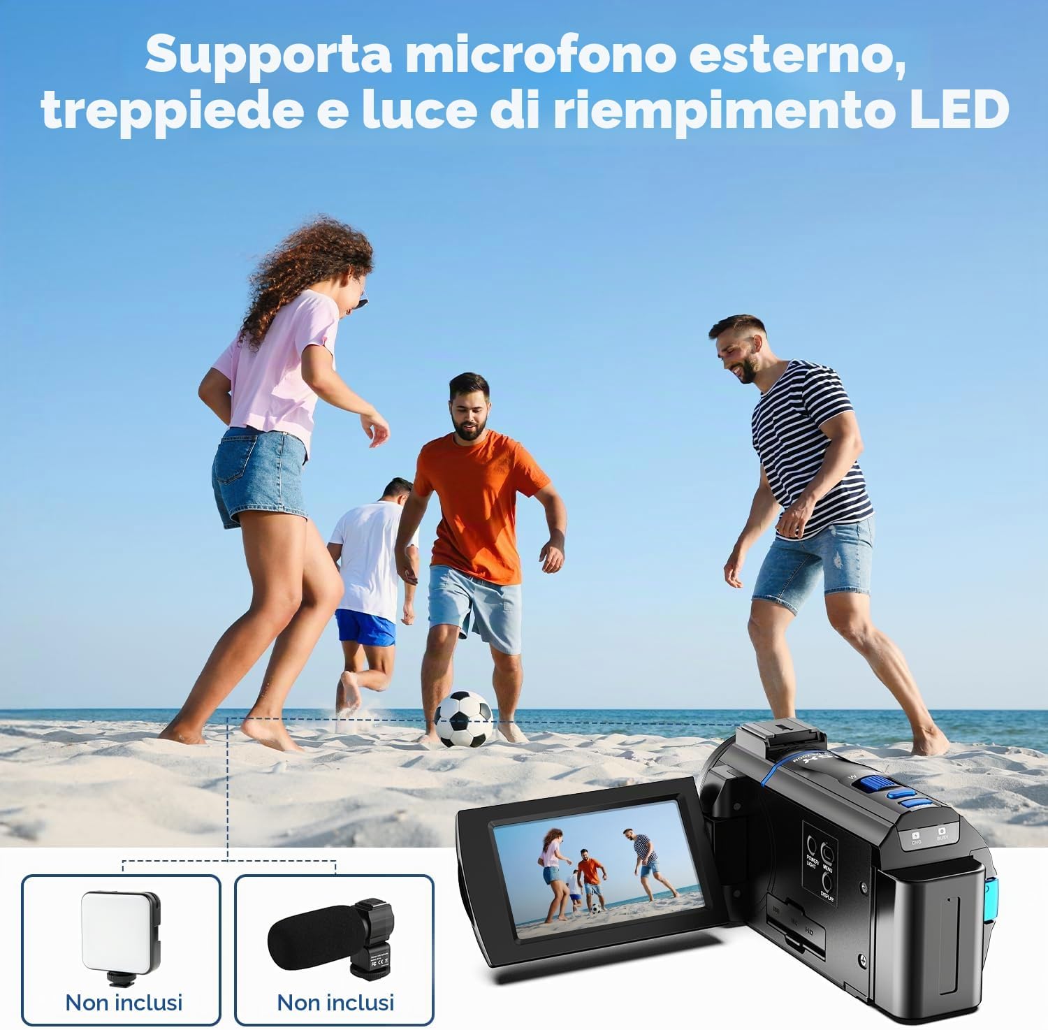 Thumbnail 6 de Camcorder 5K 48MP: videocamera per vlog e YouTube con visione notturna, zoom 16x e schermo tattile 3