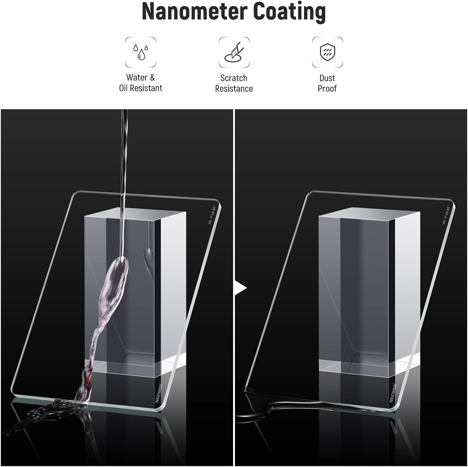 Thumbnail 5 de Neewer 4x5.65 Square UV Filter for Matte Box – Cinema Protective Filter