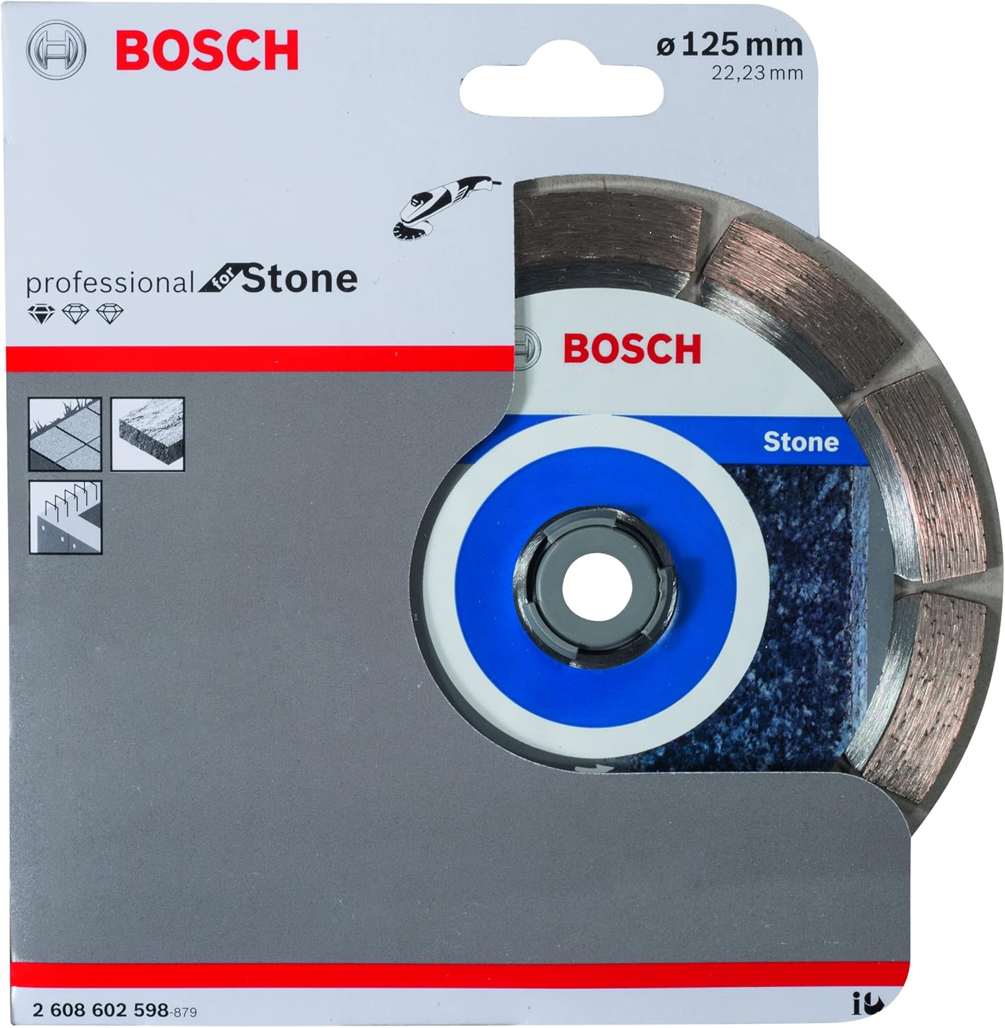 Thumbnail 1 de Bosch Professional Diamanttrennscheibe Standard für Stein – Zubehör für Winkelschleifer (Ø 125 x 22,23 x 1,6 x 10 mm)