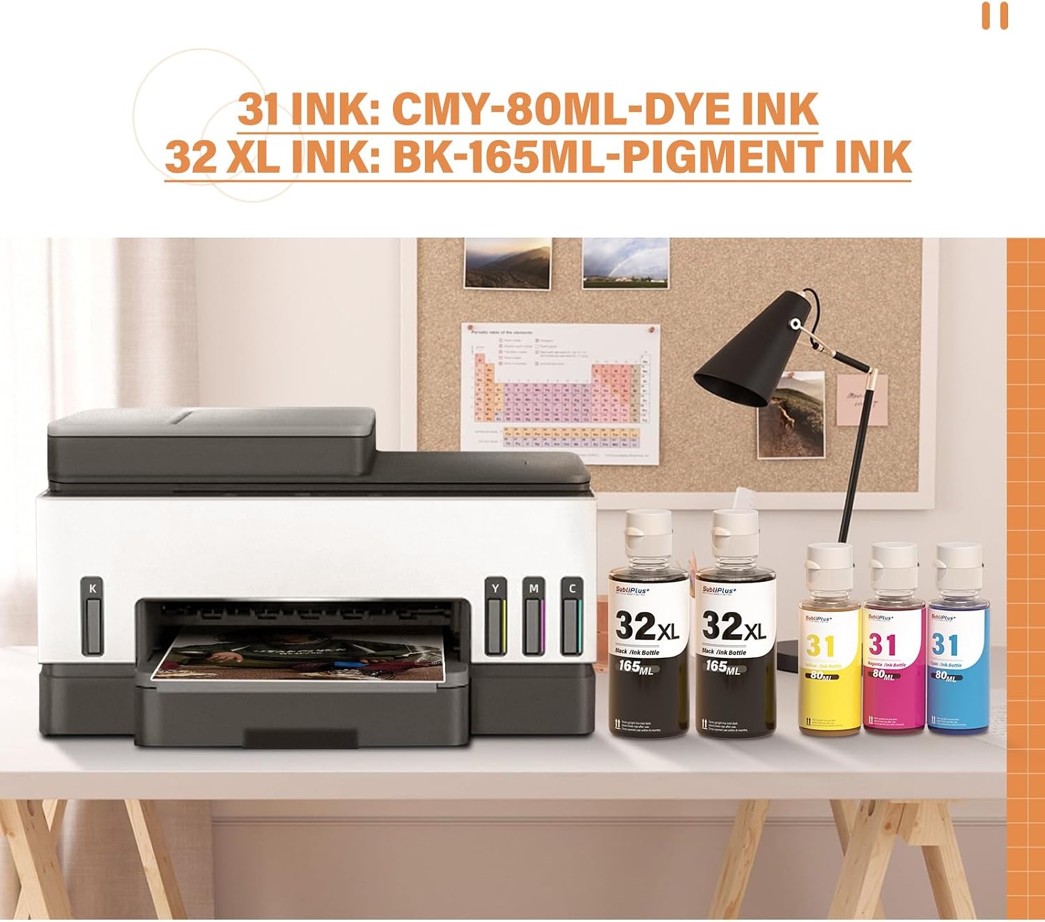 Thumbnail 5 de 31 32XL Ink Refill Bottles for HP Smart Tank — 165ml Black + 80ml Colour Set