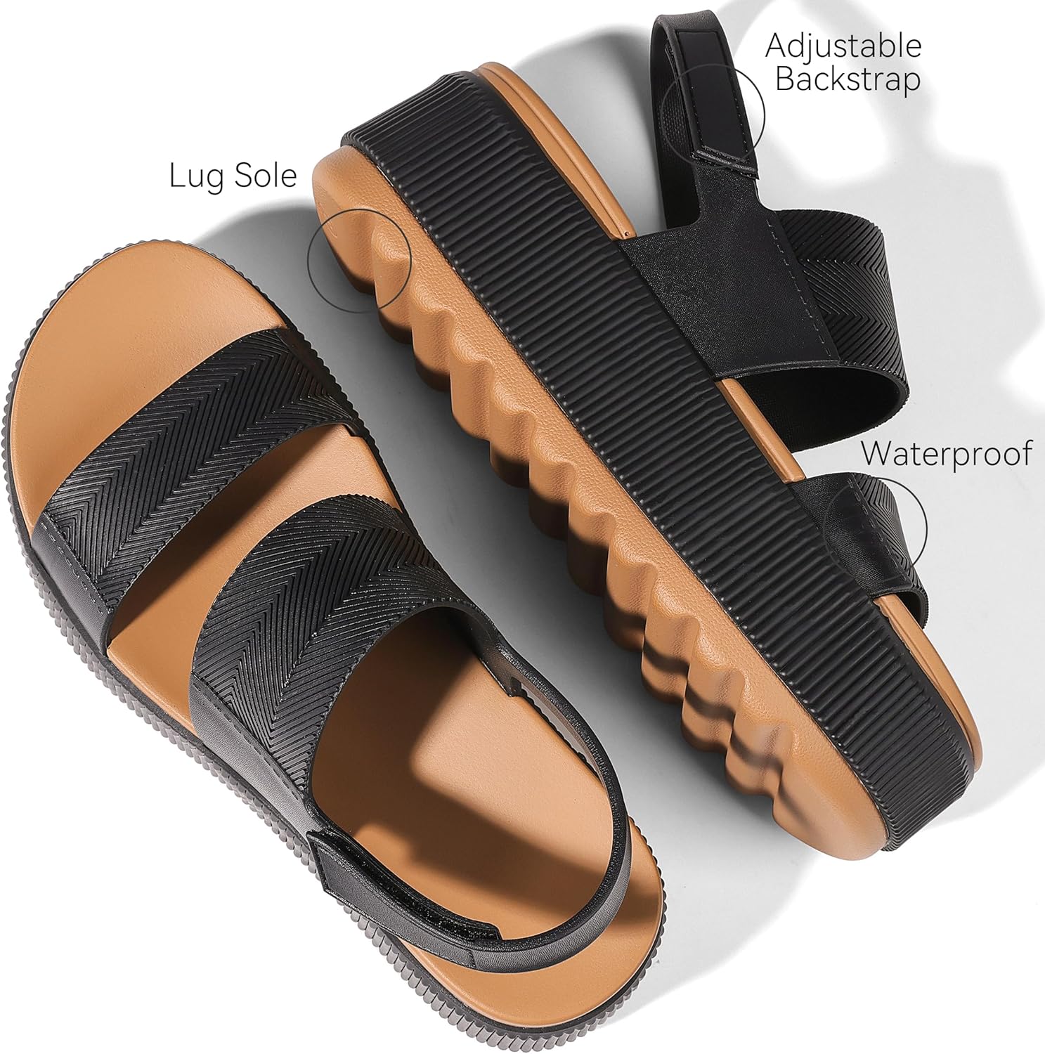 Detalle de Lovee Cosee Platform Water Sandals for Women: Comfortable, Waterproof Chunky-Wedge Beach Shoes