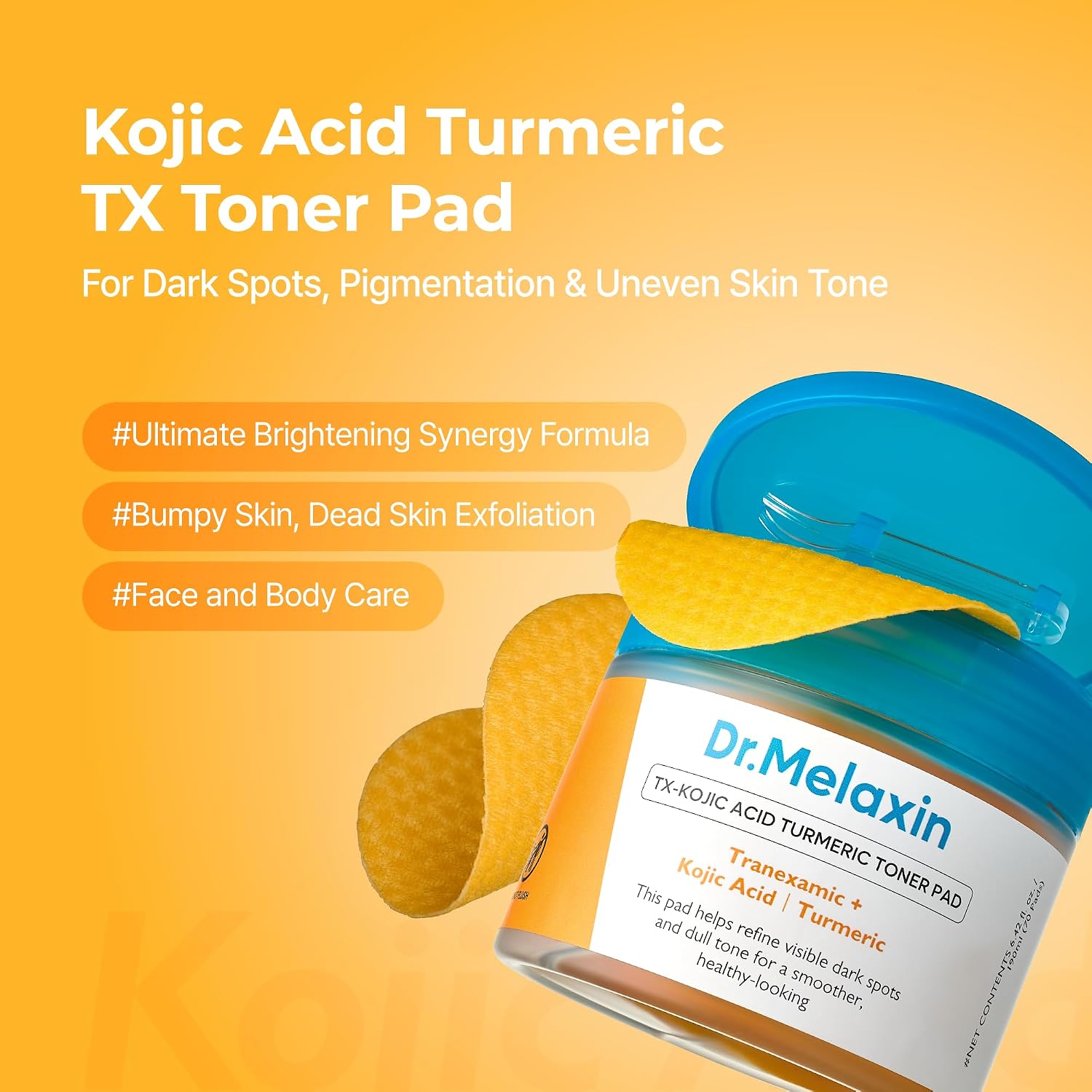 Detalle 2 de Dr.Melaxin TX Kojic Acid Turmeric Toner Pads with Tranexamic Acid