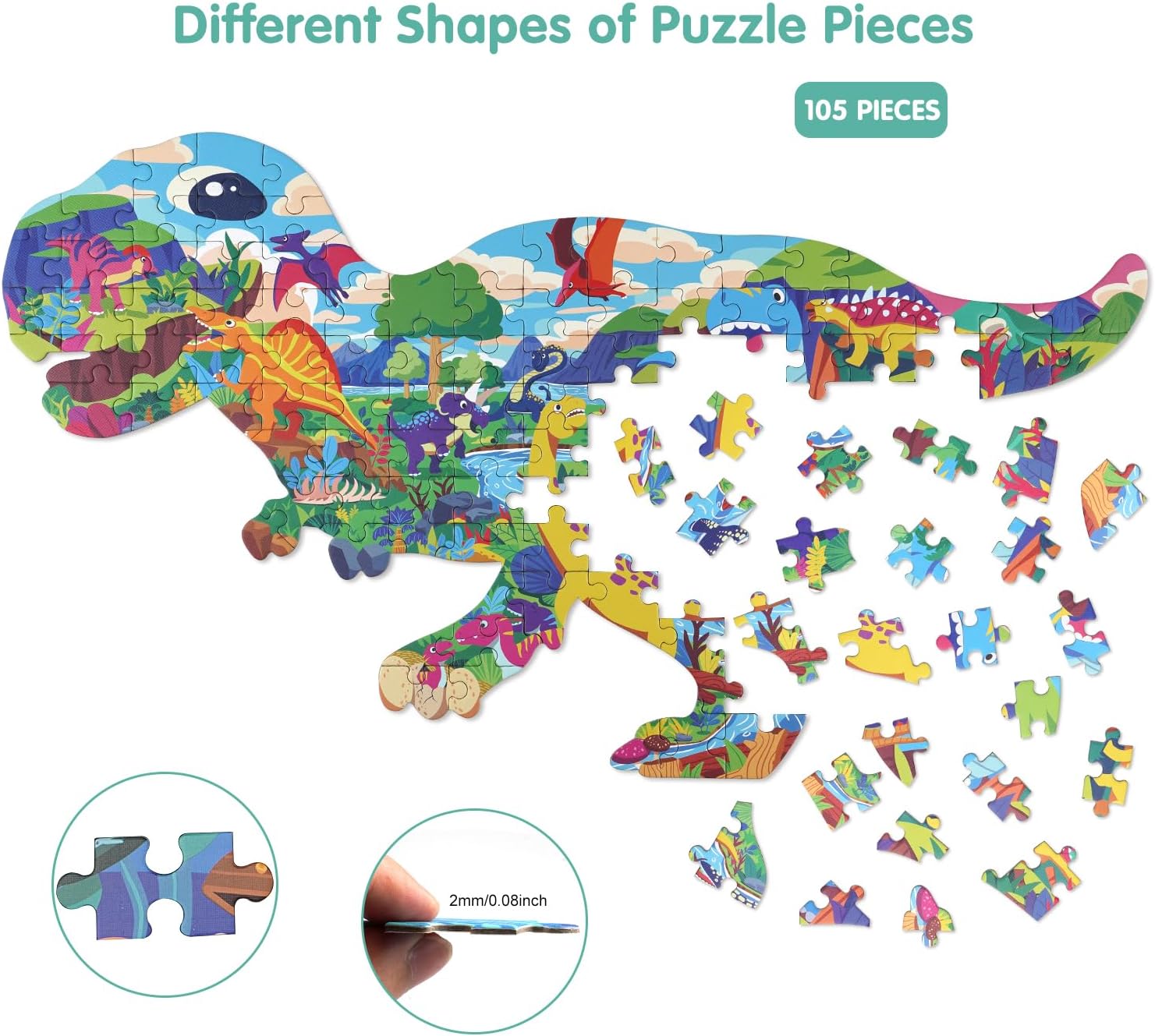Thumbnail 2 de Tyrannosaurus Rex Jigsaw Puzzle for Kids — 105 Large Pieces by AivaToba