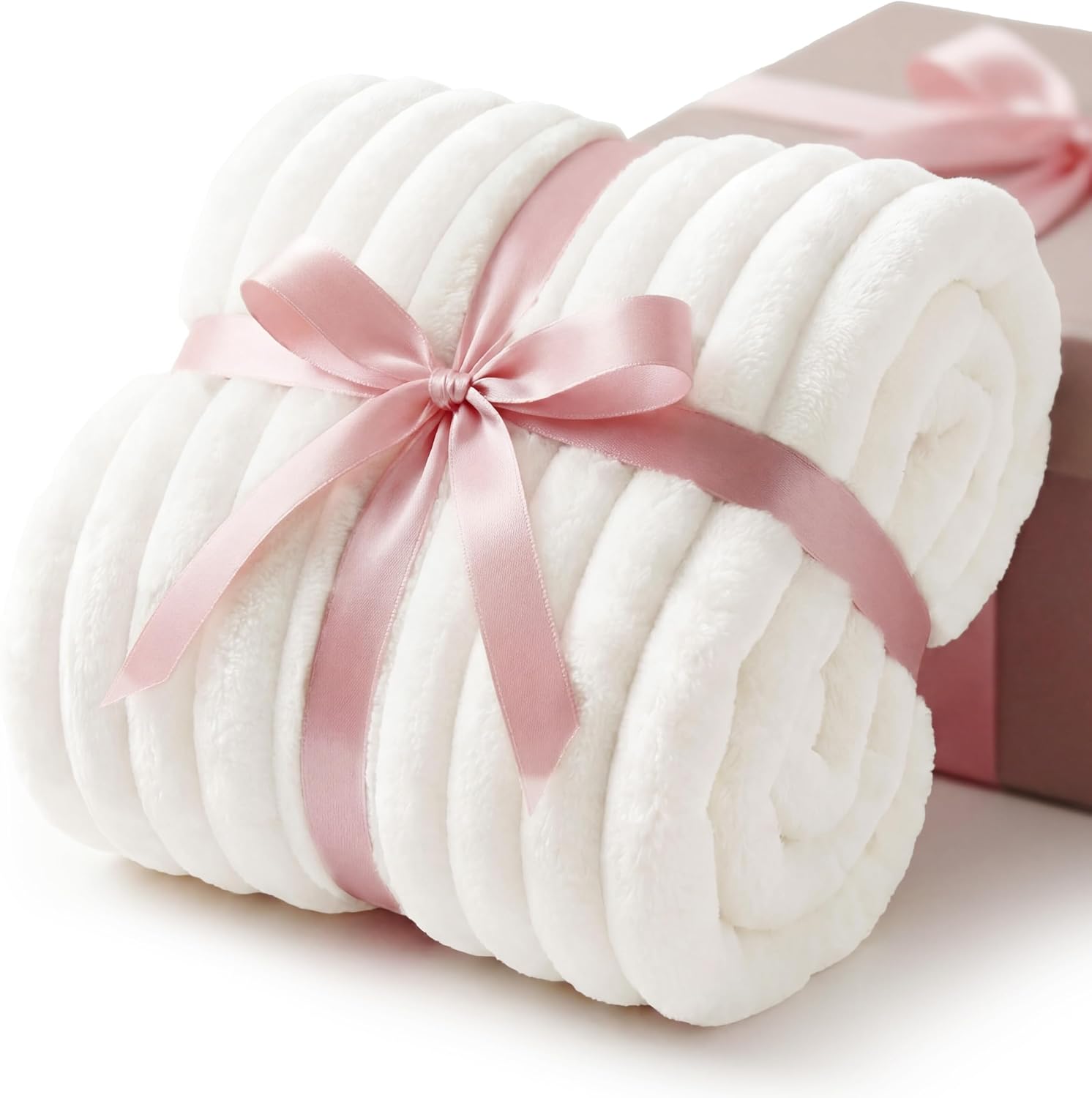 Thumbnail 6 de Bedsure Fluffy Fleece Blanket for Bed (Off White) – 220x240 cm