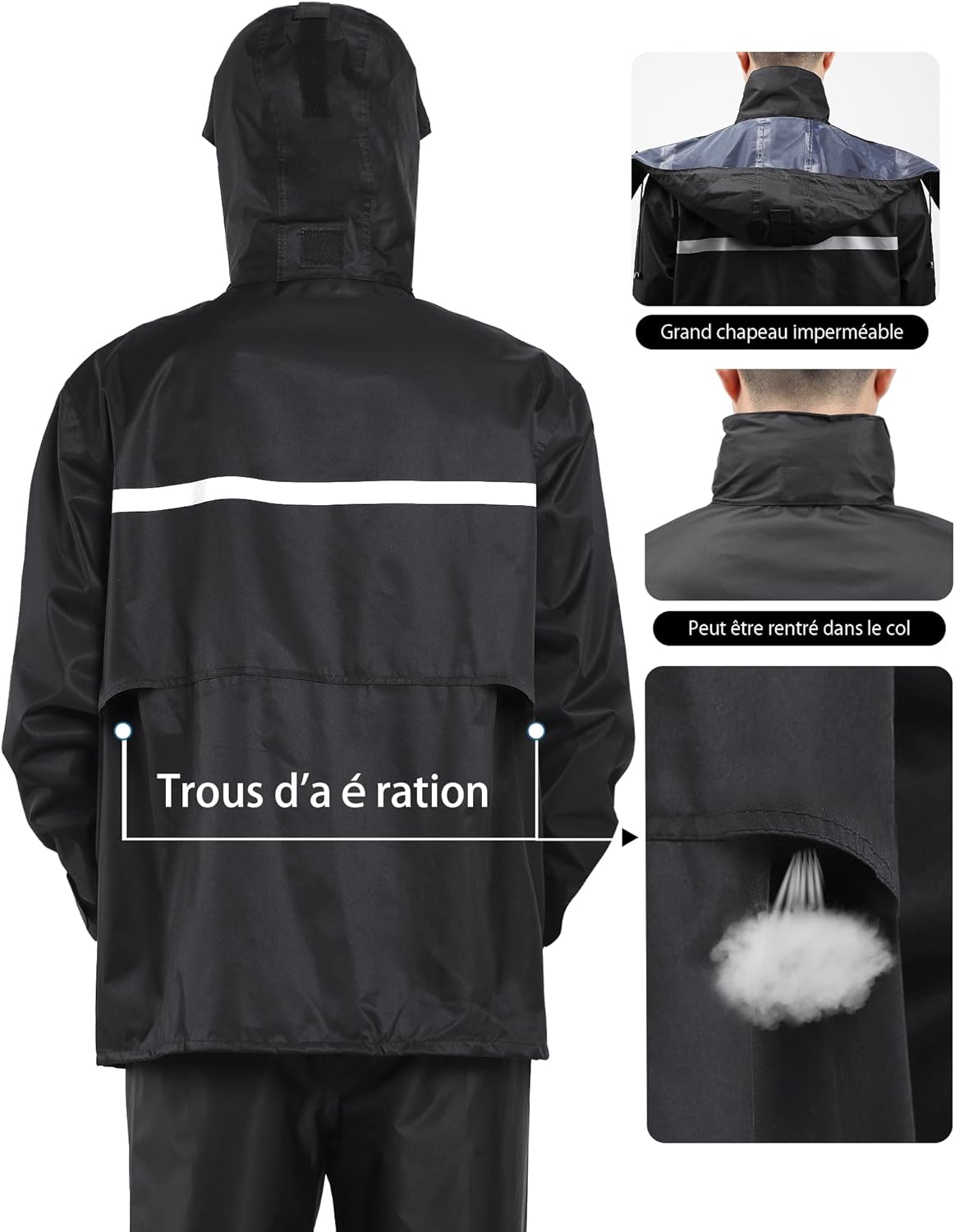 Thumbnail 4 de M GYEJIAQU Combinaison de pluie imperméable