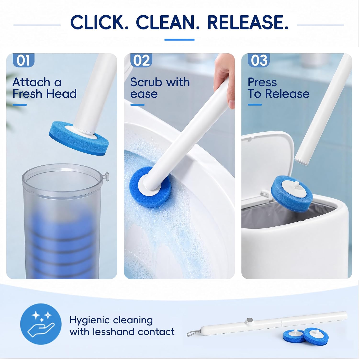 Detalle 1 de LEGUO Toilet Bowl Cleaning Wand with 18 Refills