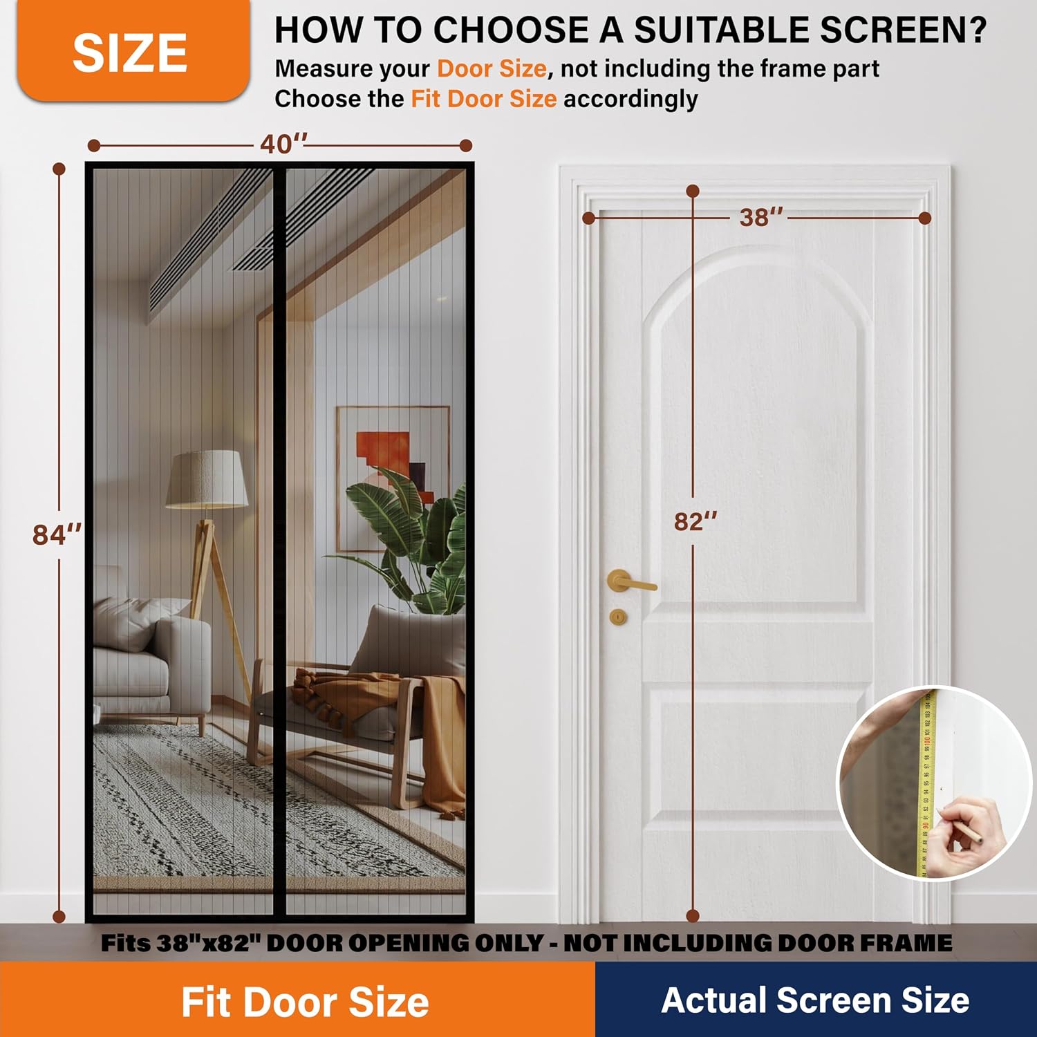 Detalle 2 de Mdavo Magnetic Screen Door 38 x 82 Inch